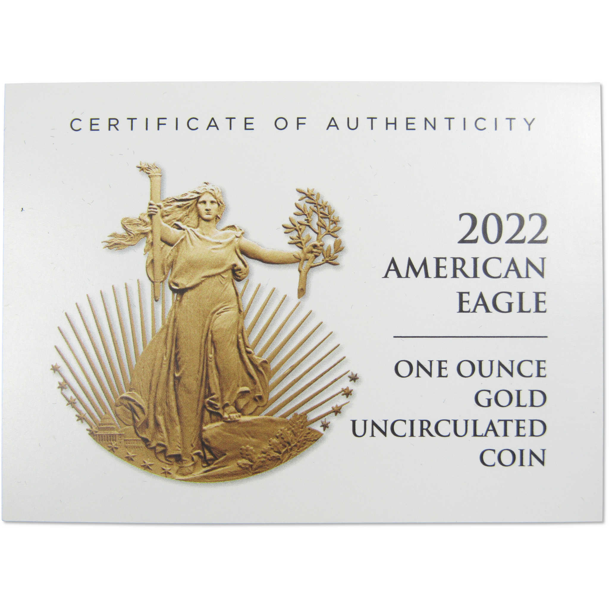 2022 W American Eagle Uncirculated 1 oz Gold $50 OGP COA SKU:OPC59