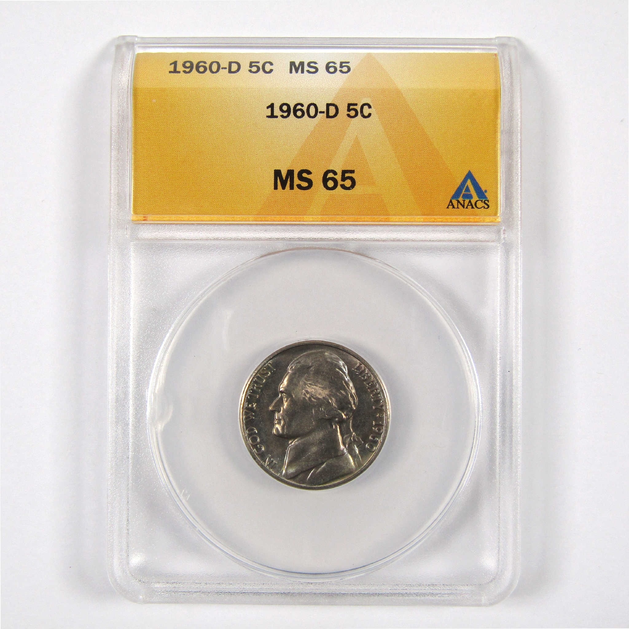 1960 D Jefferson Nickel MS 65 ANACS 5c Uncirculated Coin SKU:CPC4056