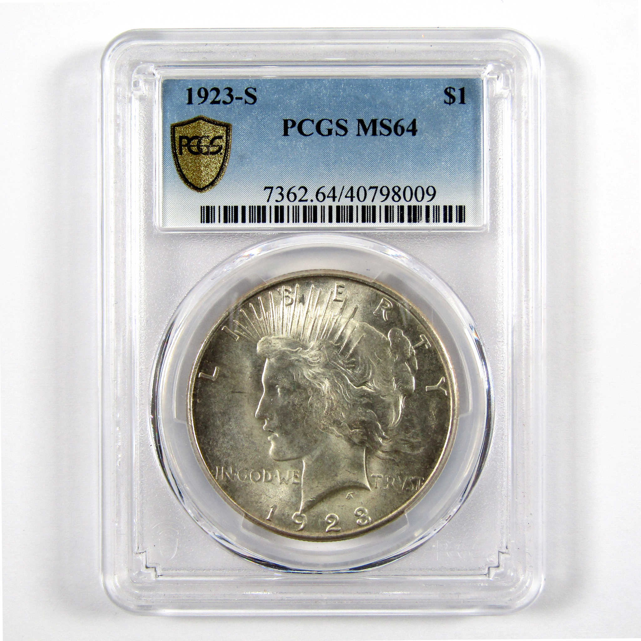 1923 S Peace Dollar MS 64 PCGS Silver $1 Uncirculated Coin SKU:I11019