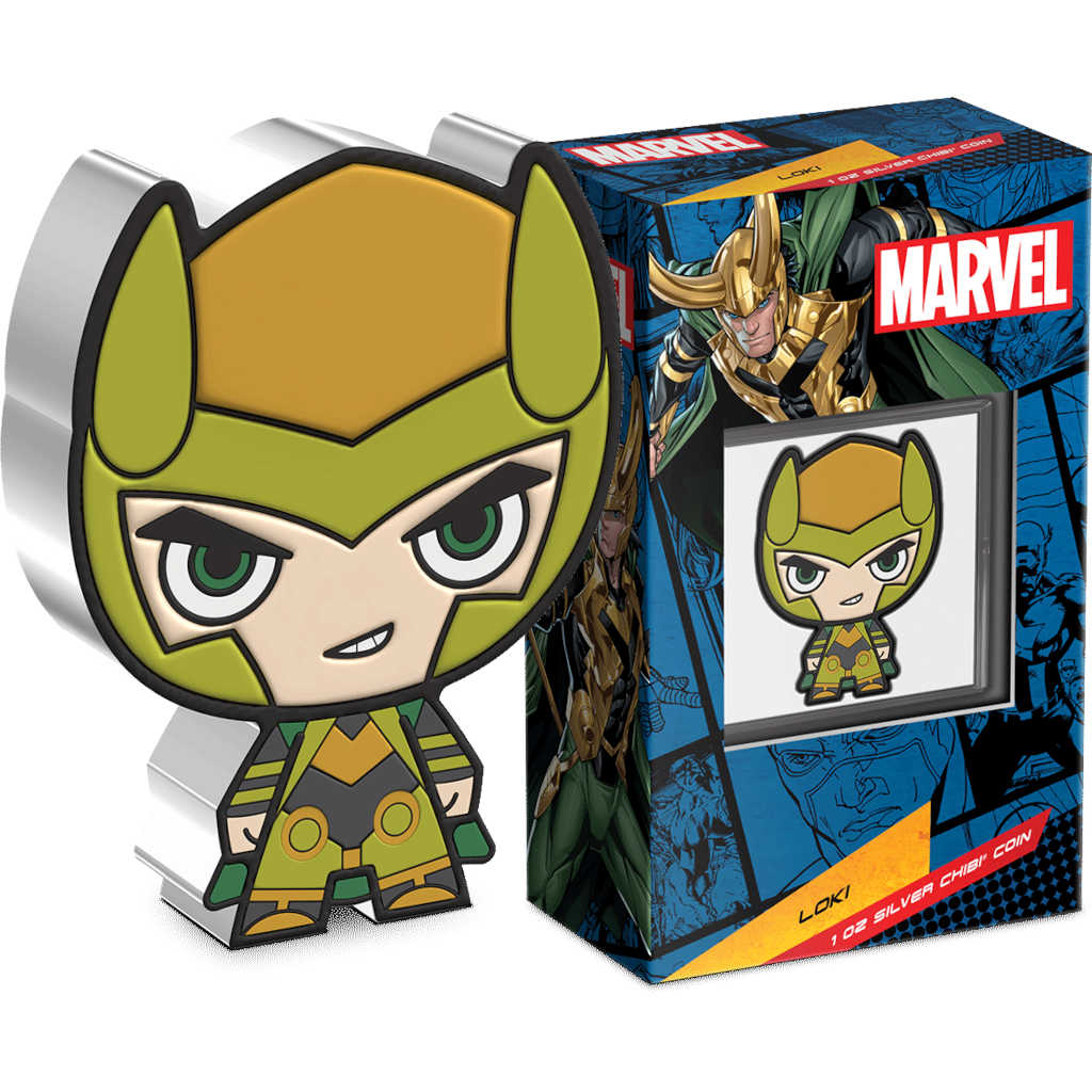 Marvel Loki Chibi 1 oz .999 Silver $2 Proof Coin 2023 COA SKU:OPC152