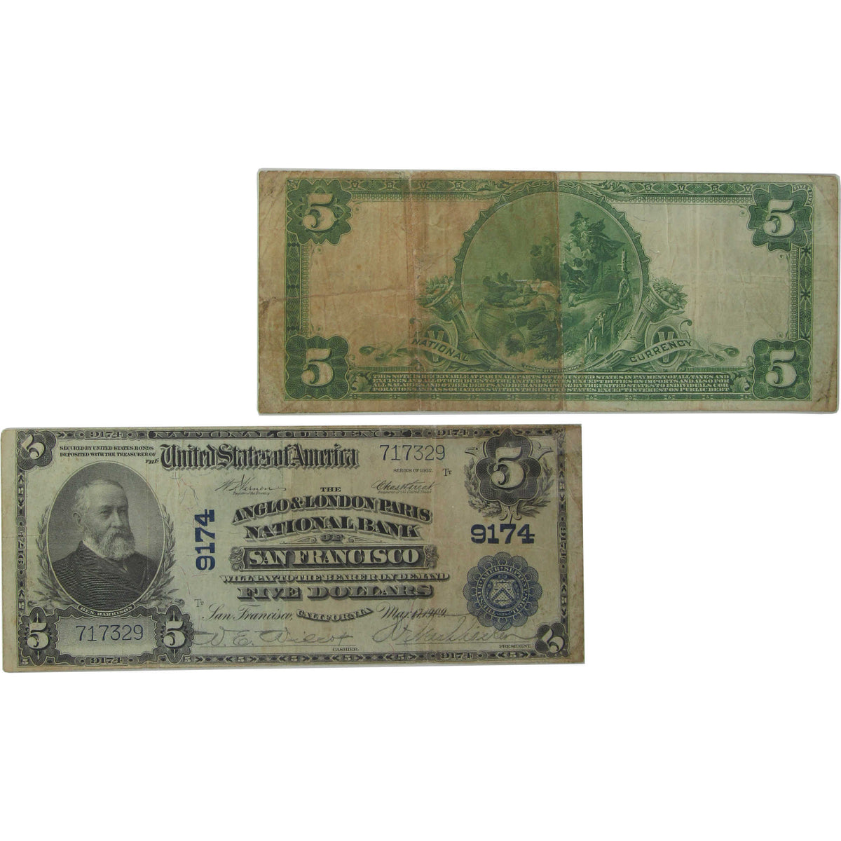 1902 $5 National Banknote Fr 600 San Francisco CA Choice Fine 15 PCGS