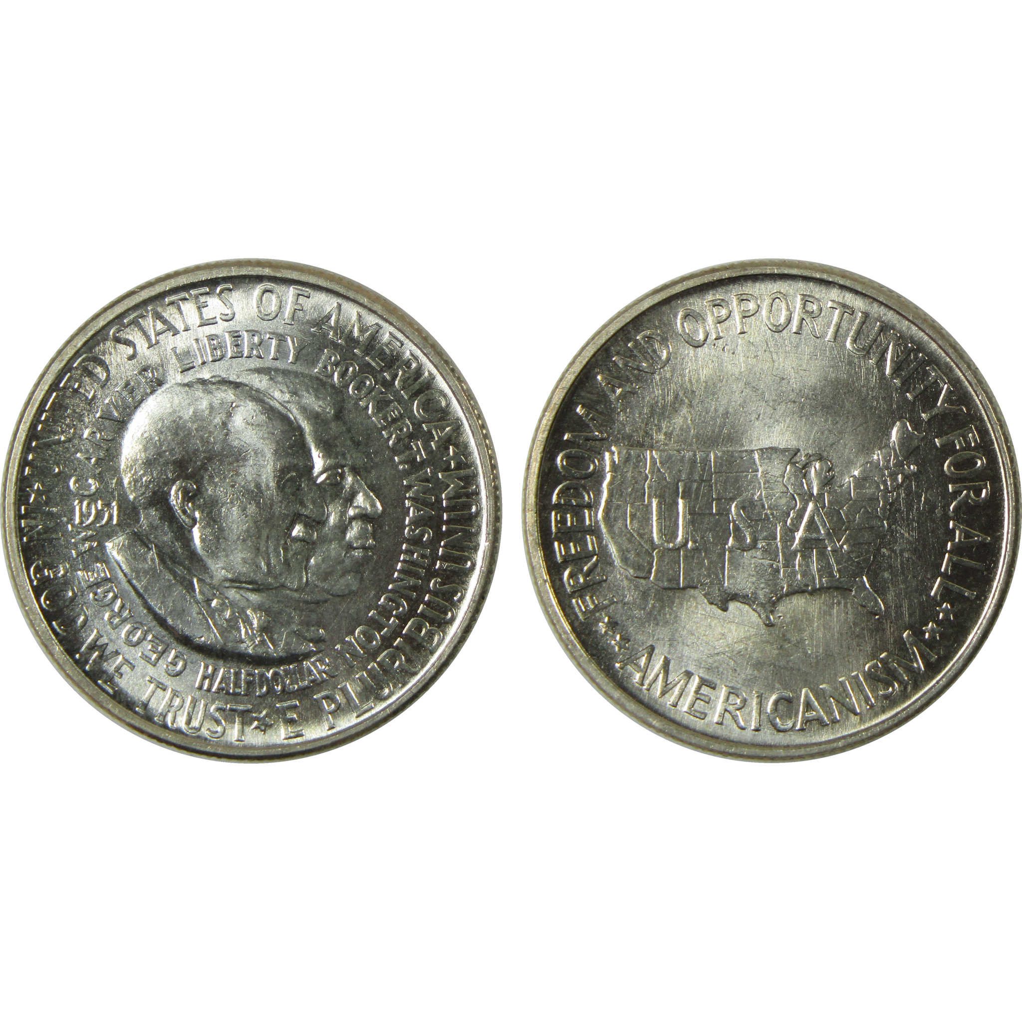 1951 PDS Washington-Carver 50c 3 Coin All-Mint Set BU Choice Unc