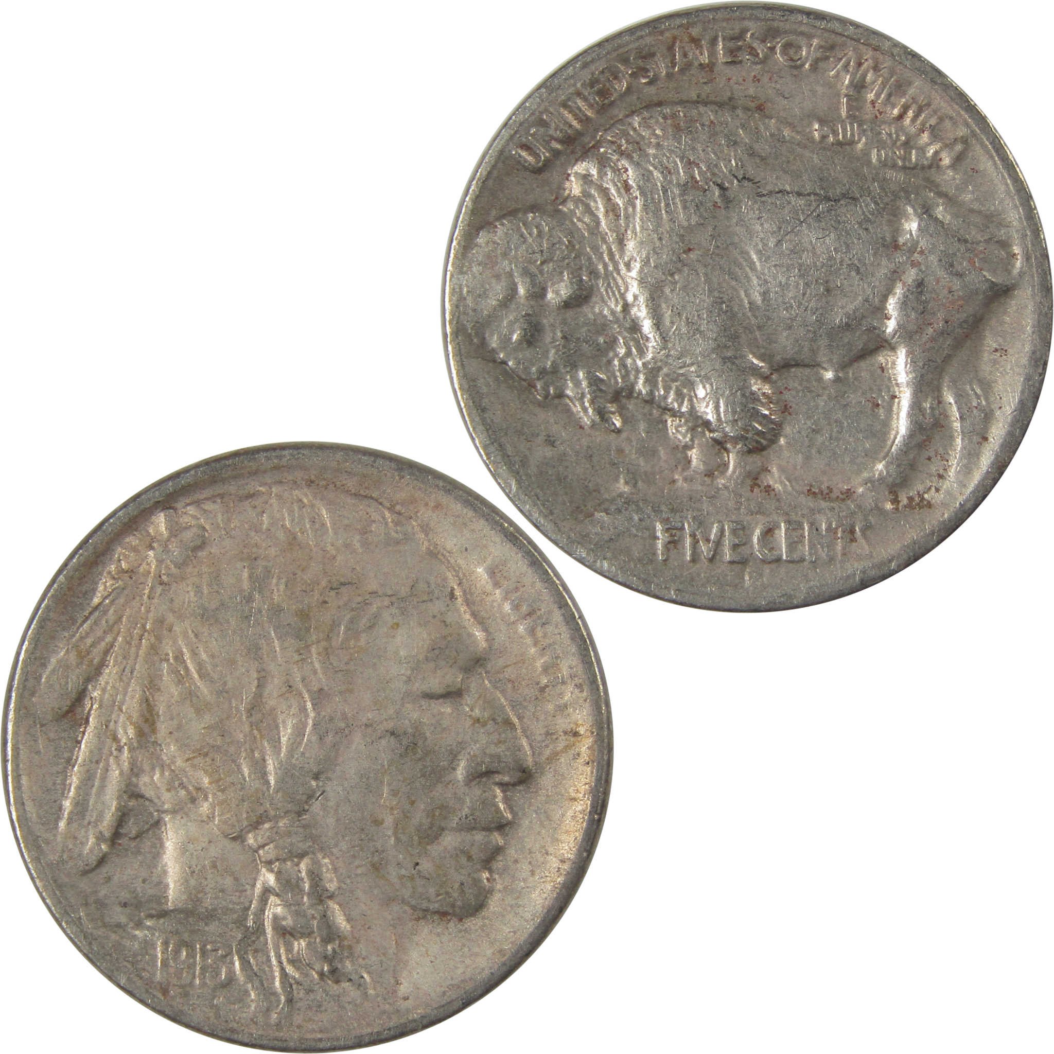 1913 S Type 1 Buffalo Nickel VF Very Fine Details 5c Coin SKU:I22885