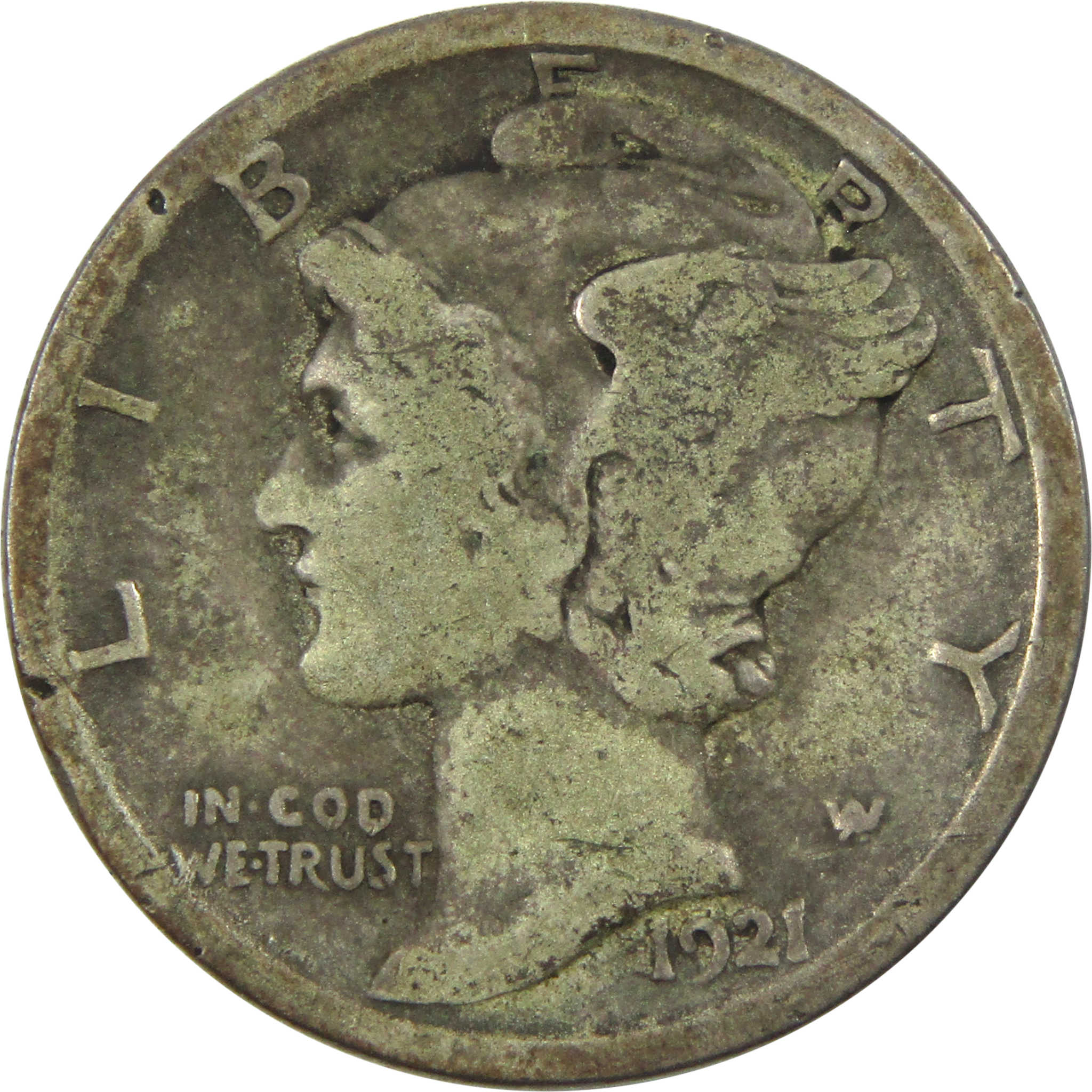 1921 D Mercury Dime VG Very Good Silver 10c Coin SKU:I14065