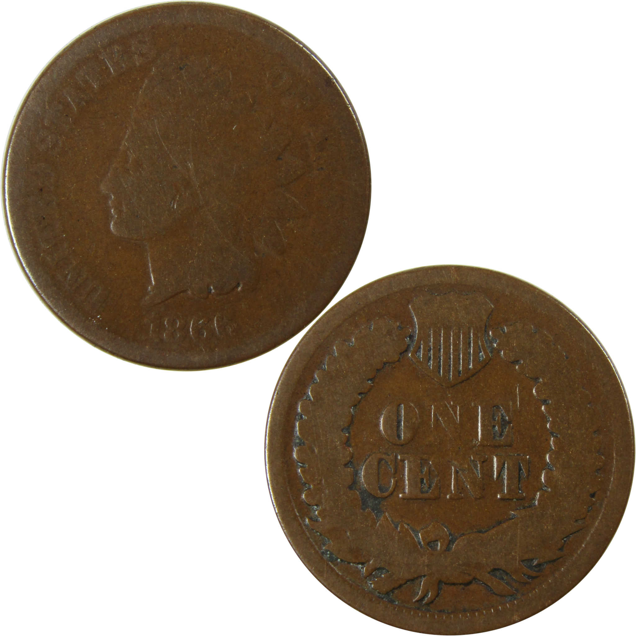 1866 Indian Head Cent AG About Good Penny SKU:I26613