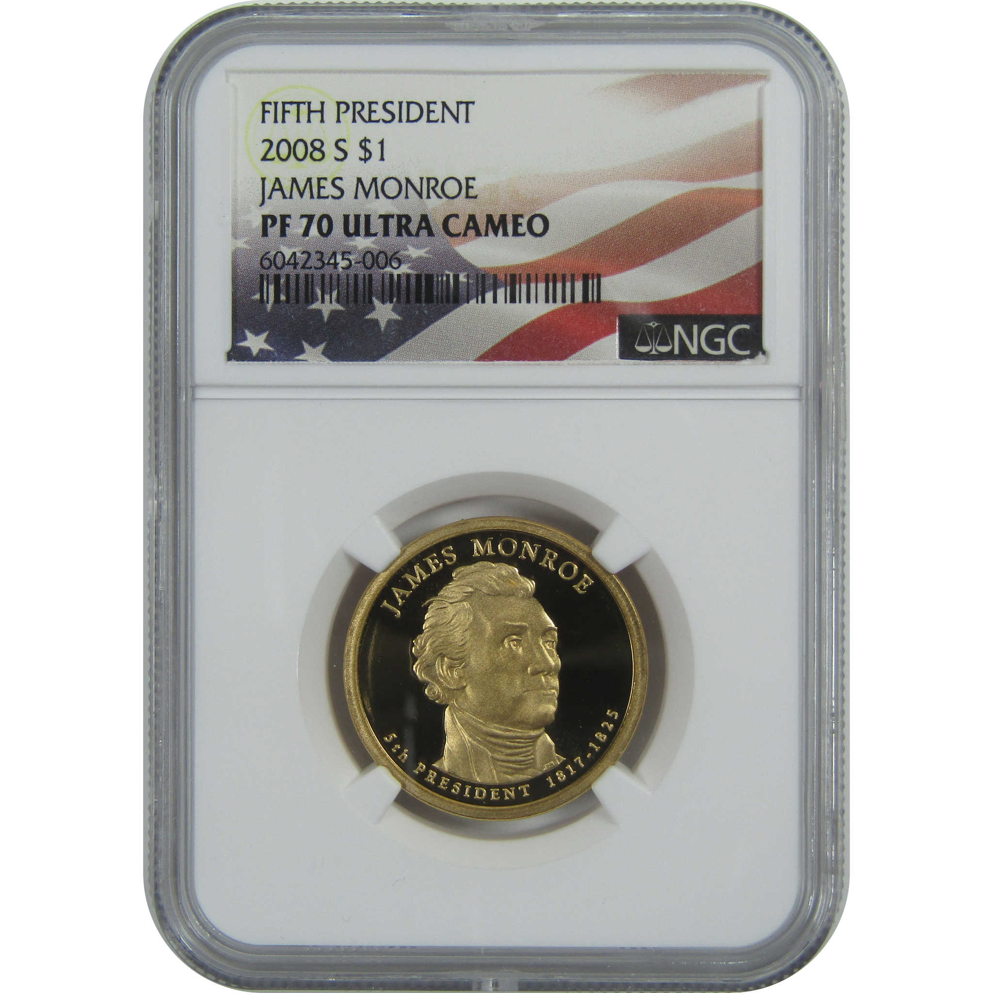 2008 S James Monroe Presidential Dollar PF 70 UCAM NGC SKU:CPC9246