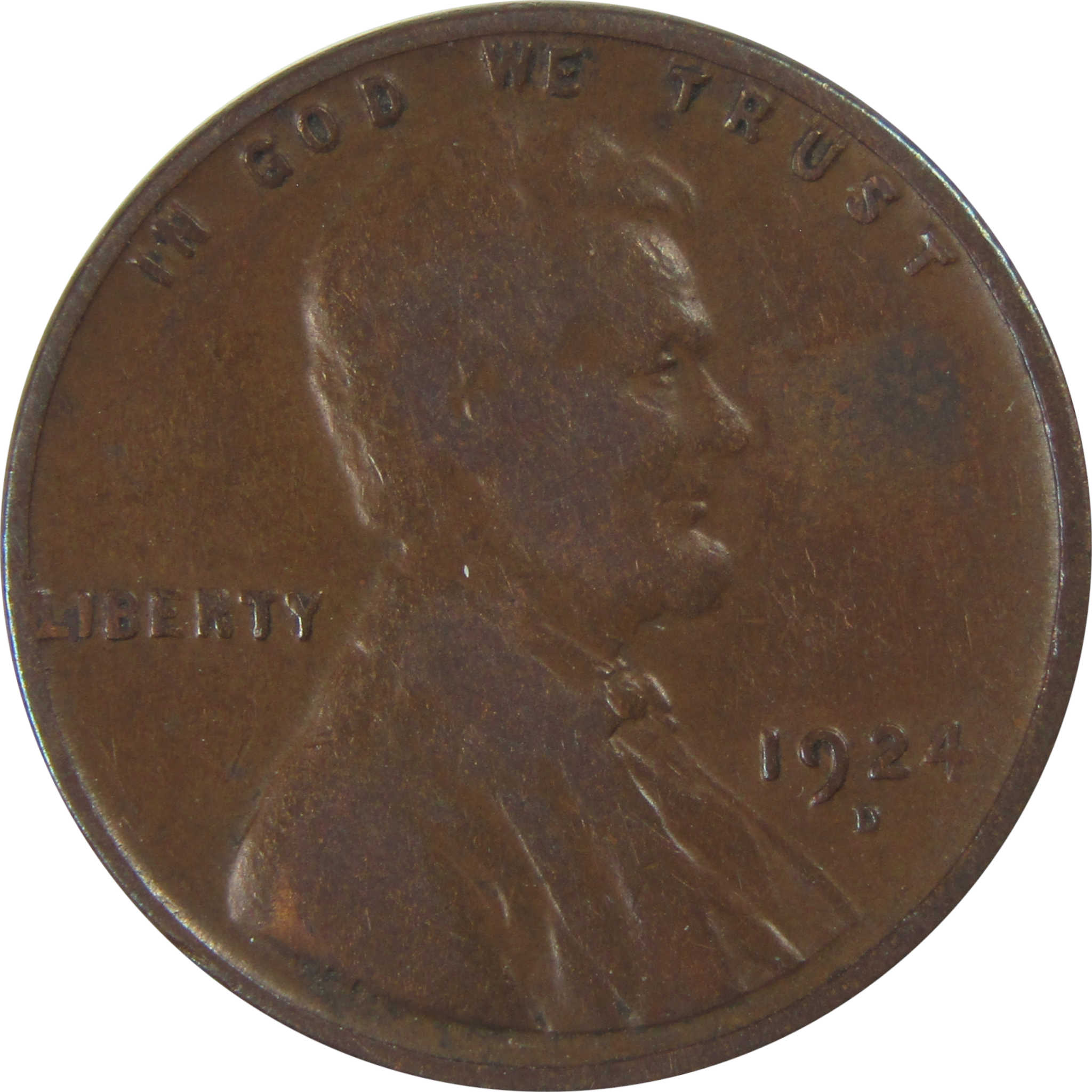 1924 D Lincoln Wheat Cent F Fine Penny 1c Coin SKU:I23768