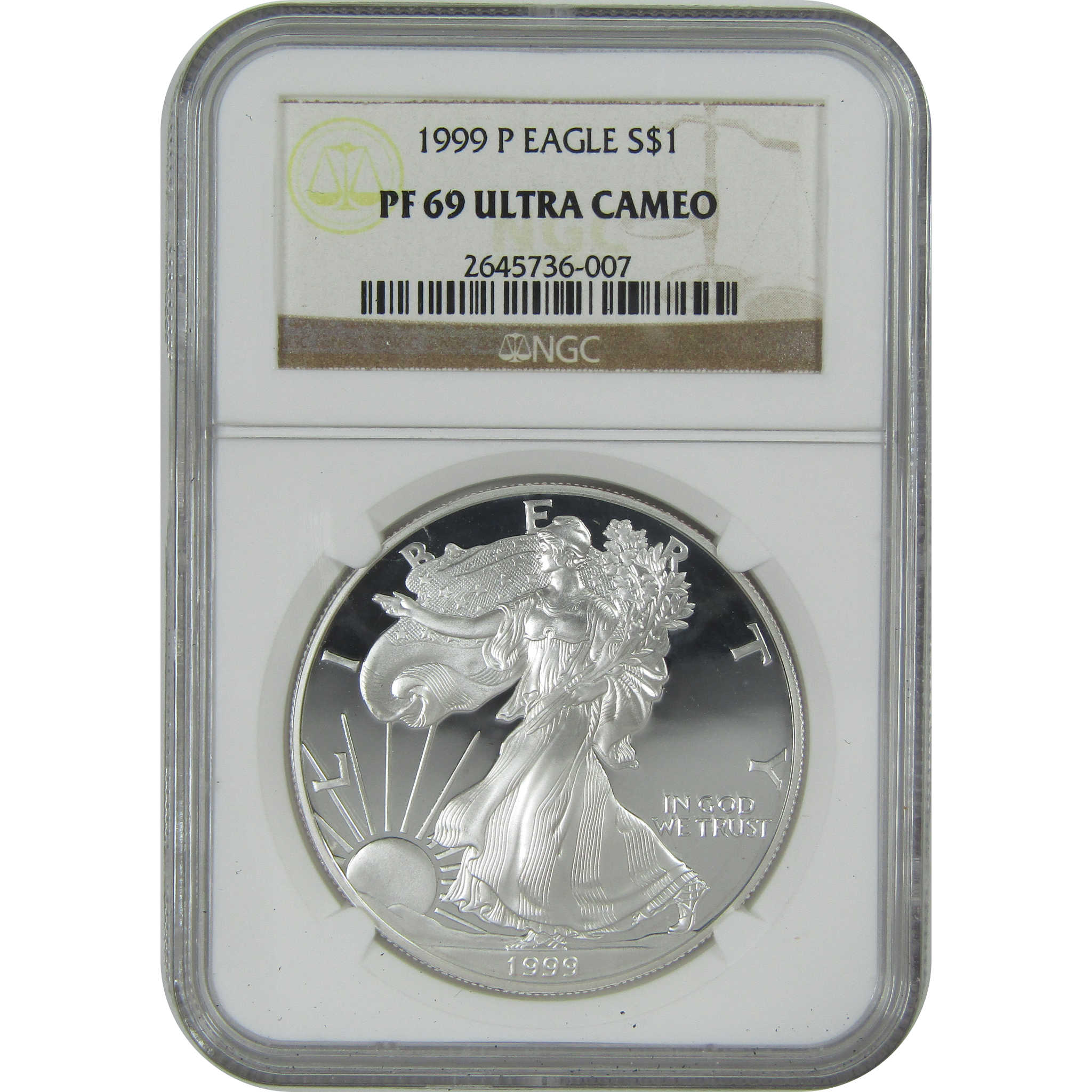 1999 P American Eagle $1 PF 69 UCAM NGC 1 oz .999 Silver SKU:CPC9520