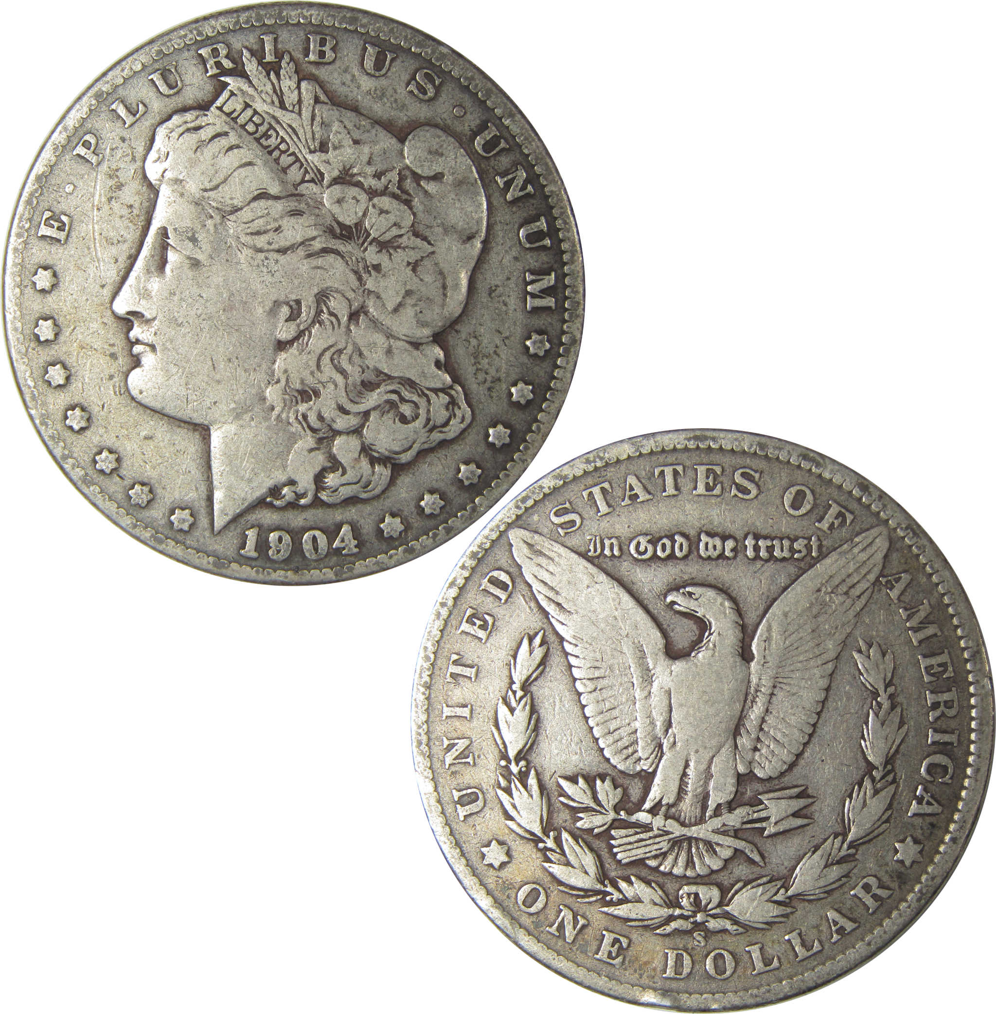 1904 S Morgan Dollar F Fine Silver $1 Coin SKU:I22511 - Morgan coin - Morgan silver dollar - Morgan silver dollar for sale - Profile Coins &amp; Collectibles