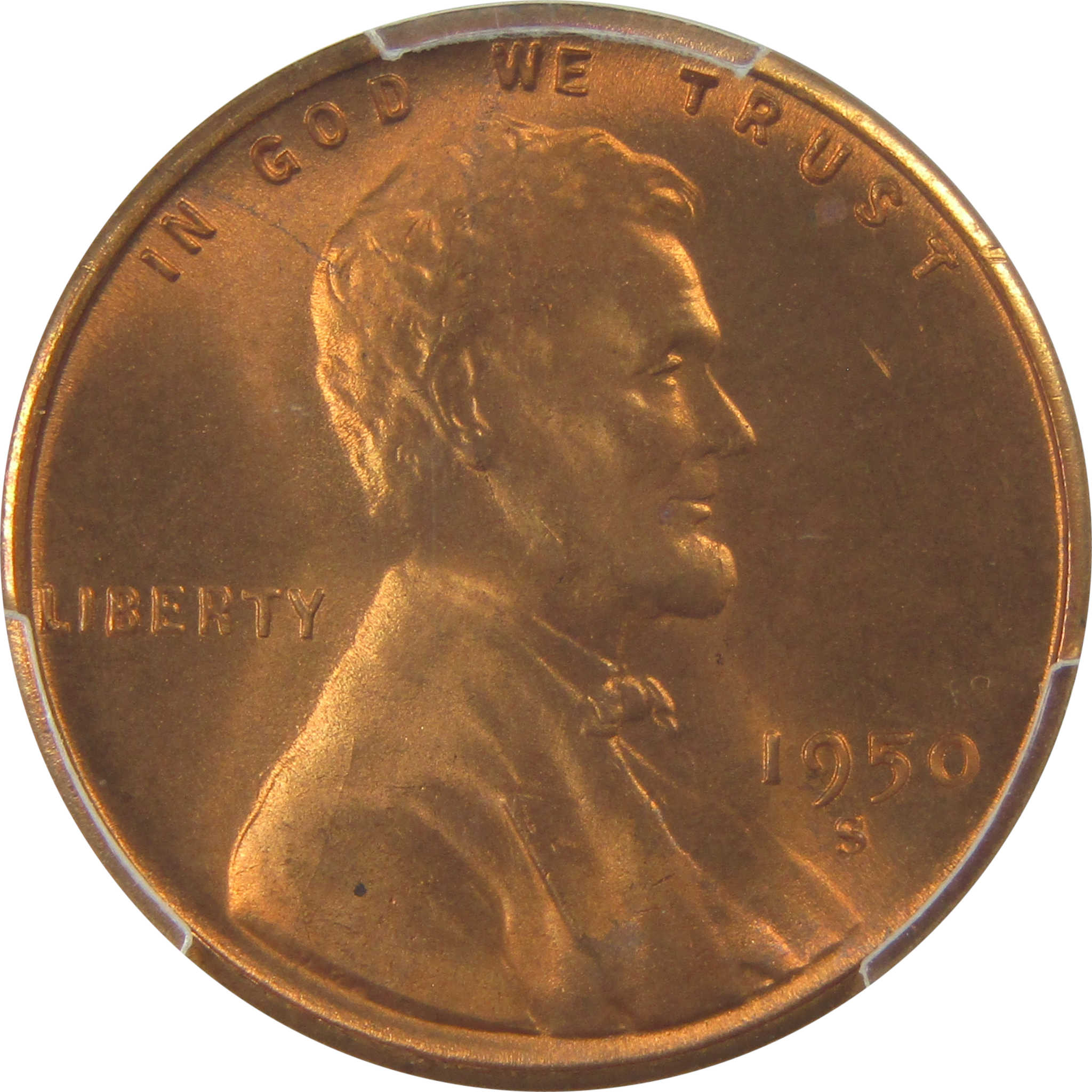 1950 S Lincoln Wheat Cent MS 67 RD PCGS Penny Uncirculated SKU:I22412
