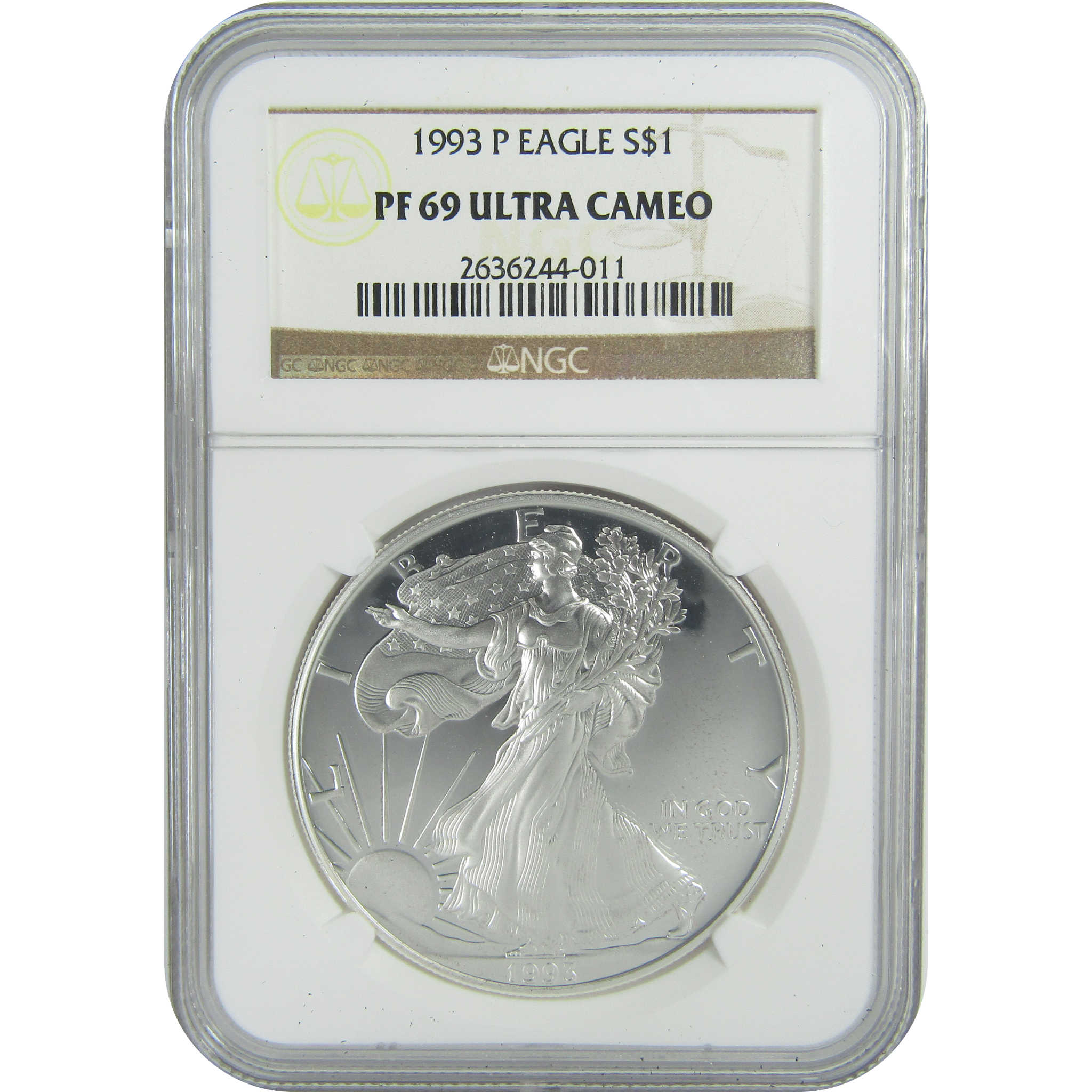 1993 P American Silver Eagle PF 69 UCAM NGC Proof $1 SKU:CPC9461