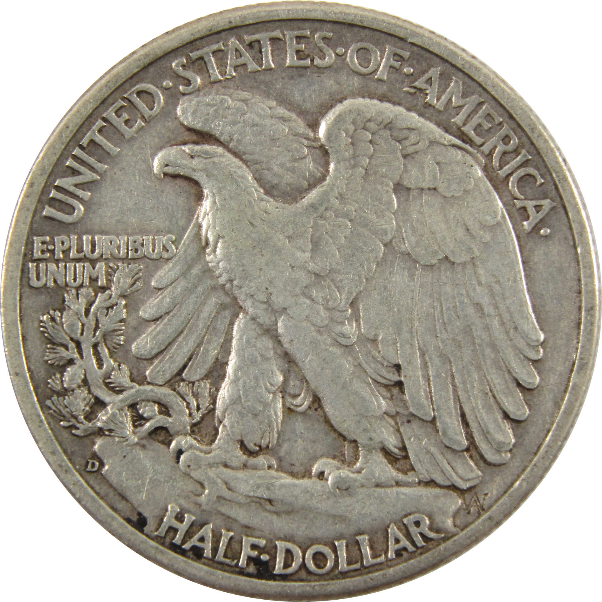 1938 D Liberty Walking Half Dollar XF EF 90% Silver 50c SKU:I10255