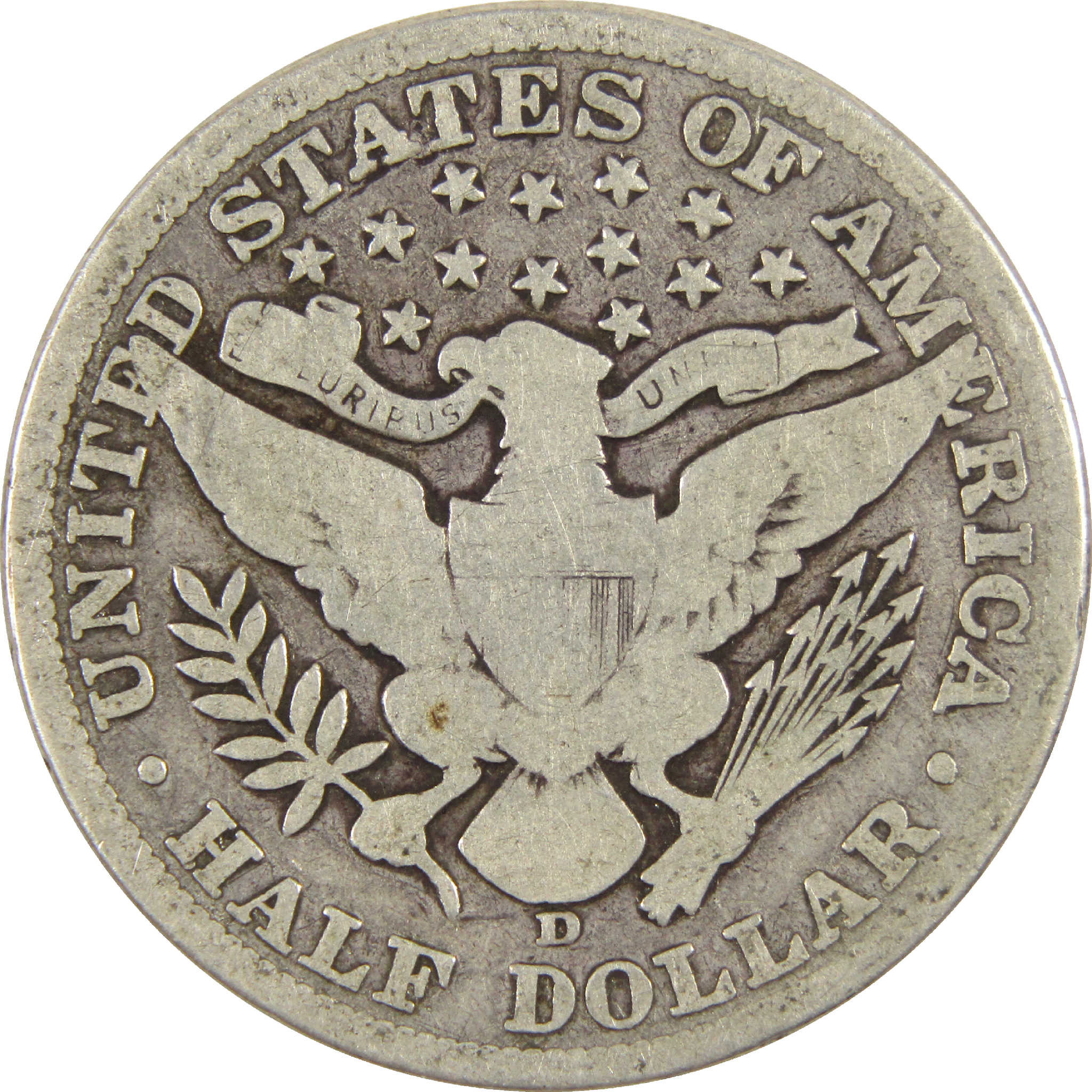 1907 D Barber Half Dollar G Good Silver 50c Coin
