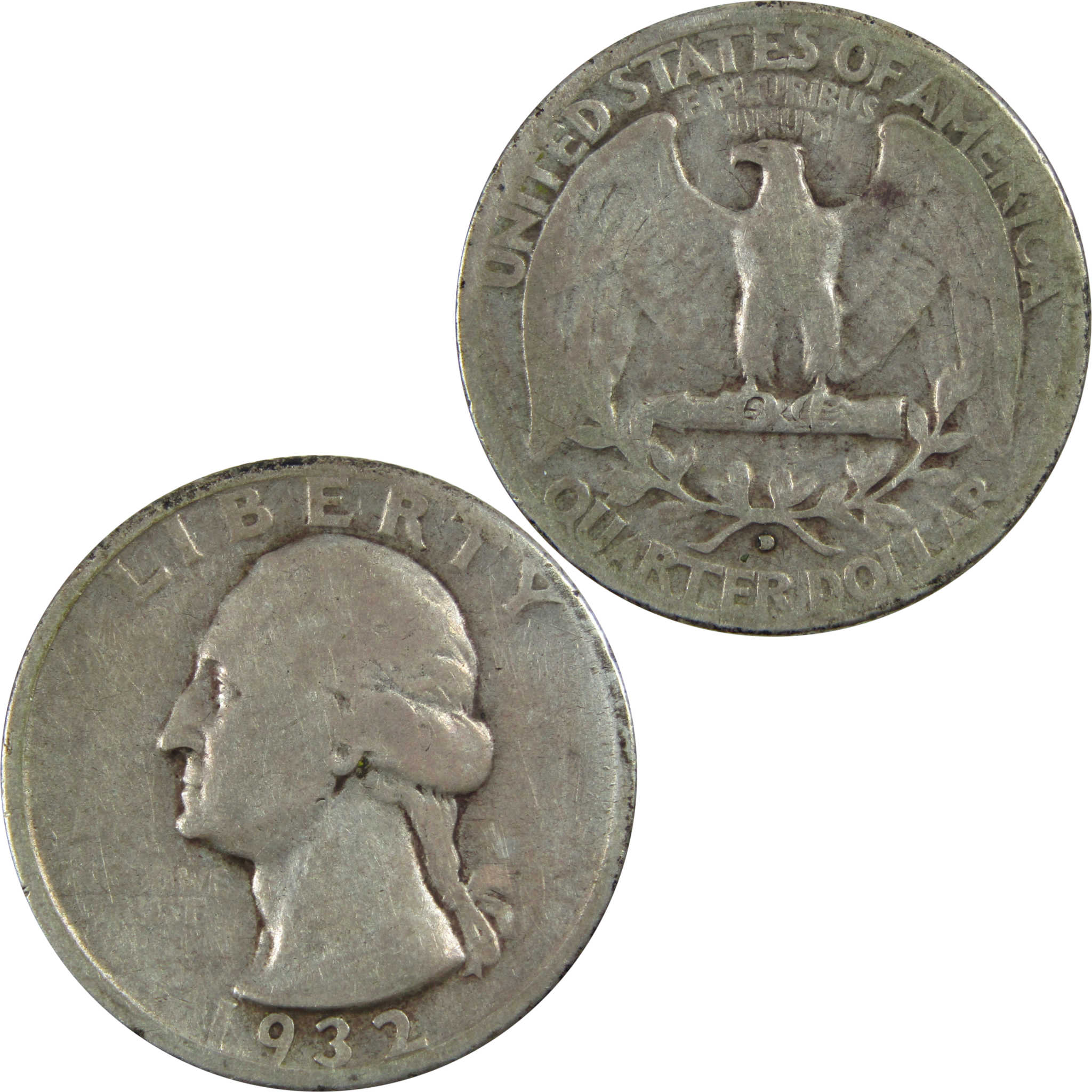 1932 D Washington Quarter VG Very Good Silver 25c Coin SKU:I13444