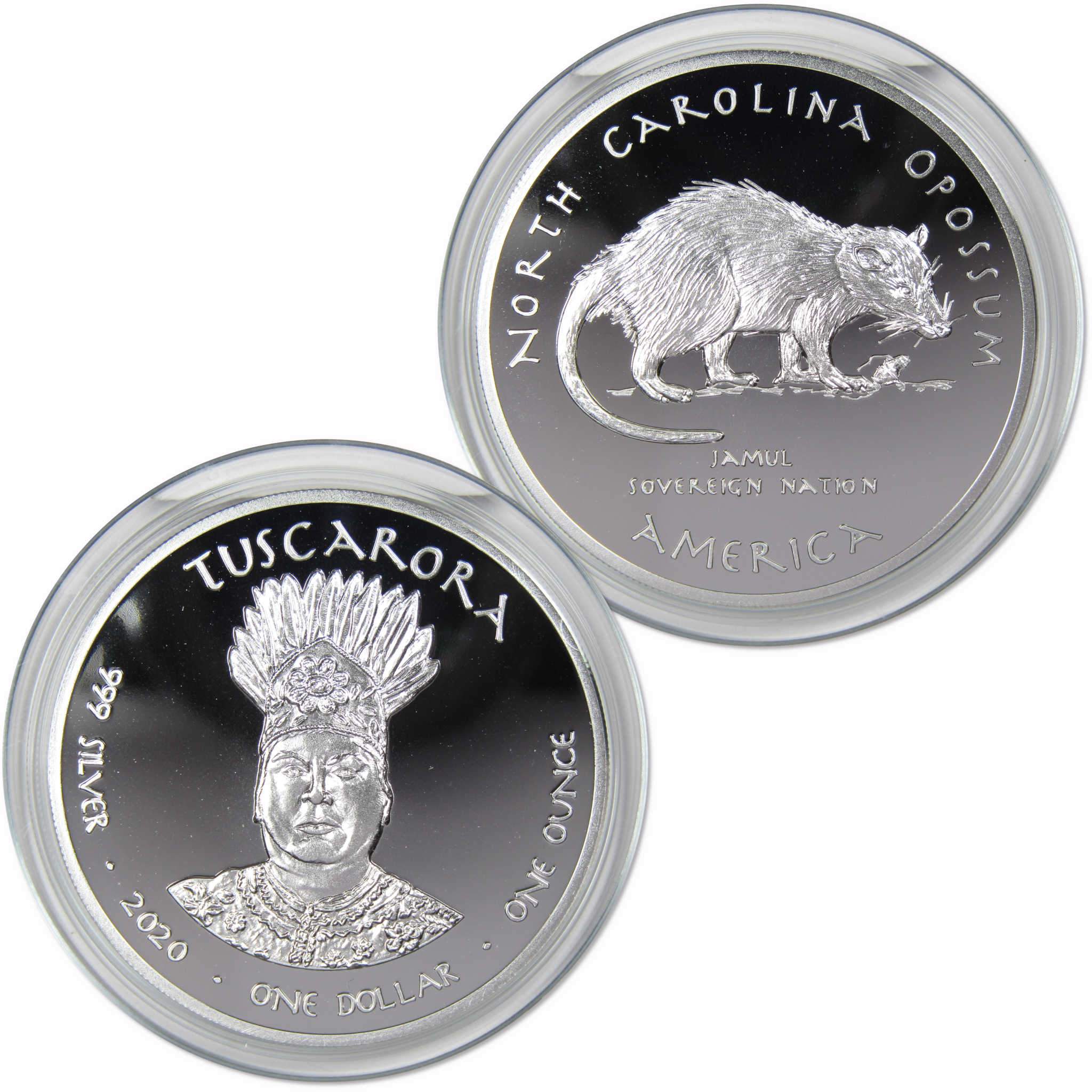 2020 Native American Jamul Tuscarora North Carolina Opossum 1oz Silver