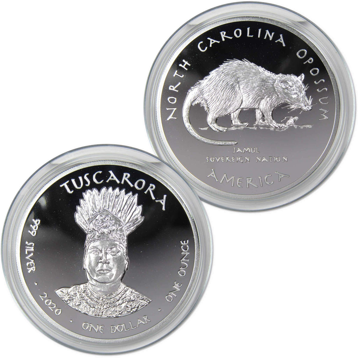 2020 Native American Jamul Tuscarora North Carolina Opossum 1oz Silver