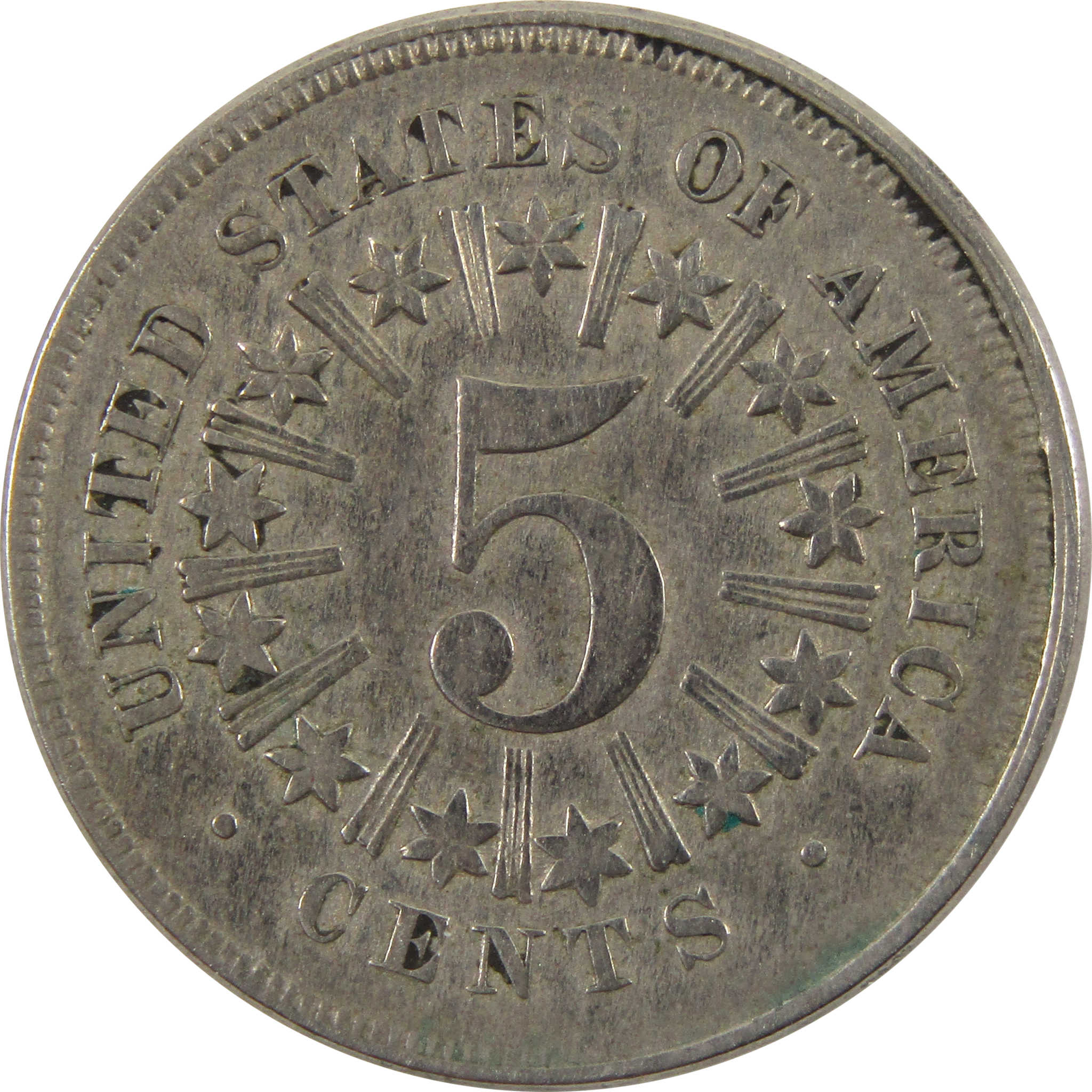 1866 Type 1 Shield Nickel XF EF Extremely Fine 5c Coin SKU:I10931