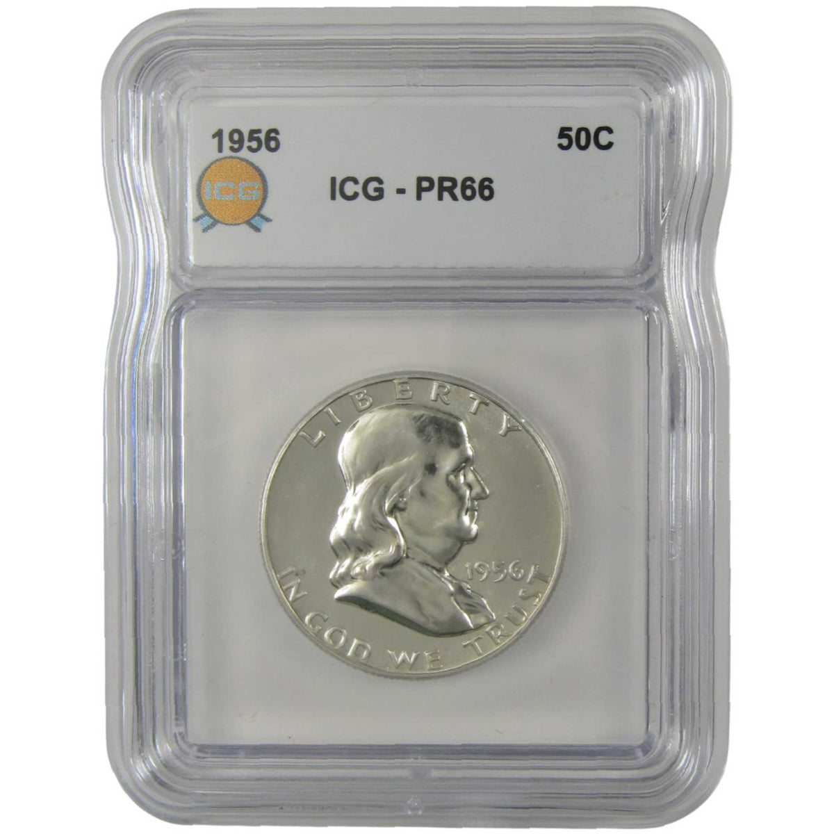 1956 Type 2 Franklin Silver Half Dollar PR 66 ICG 50c Coin SKU:I29159