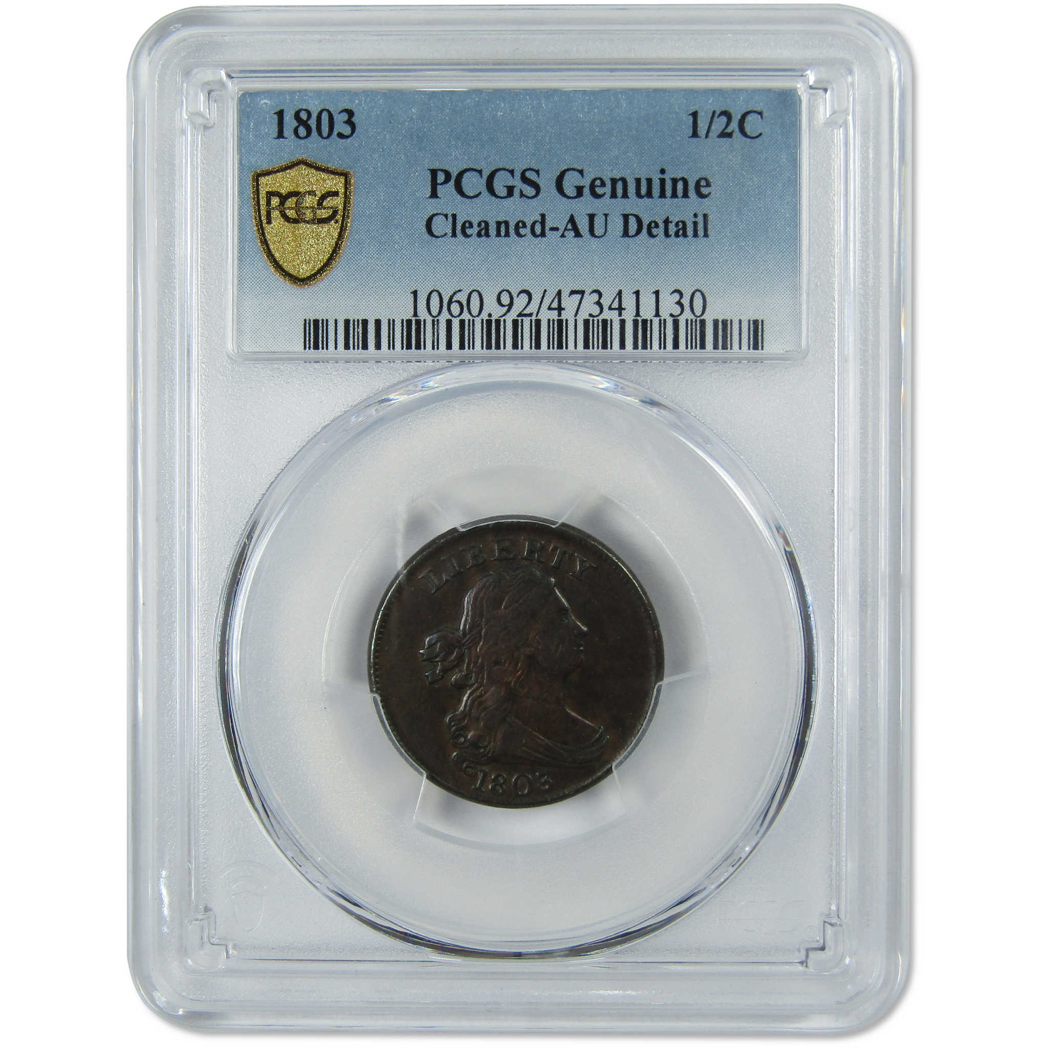 1803 Draped Bust Half Cent AU Details PCGS Copper 1/2c SKU:IPC6031