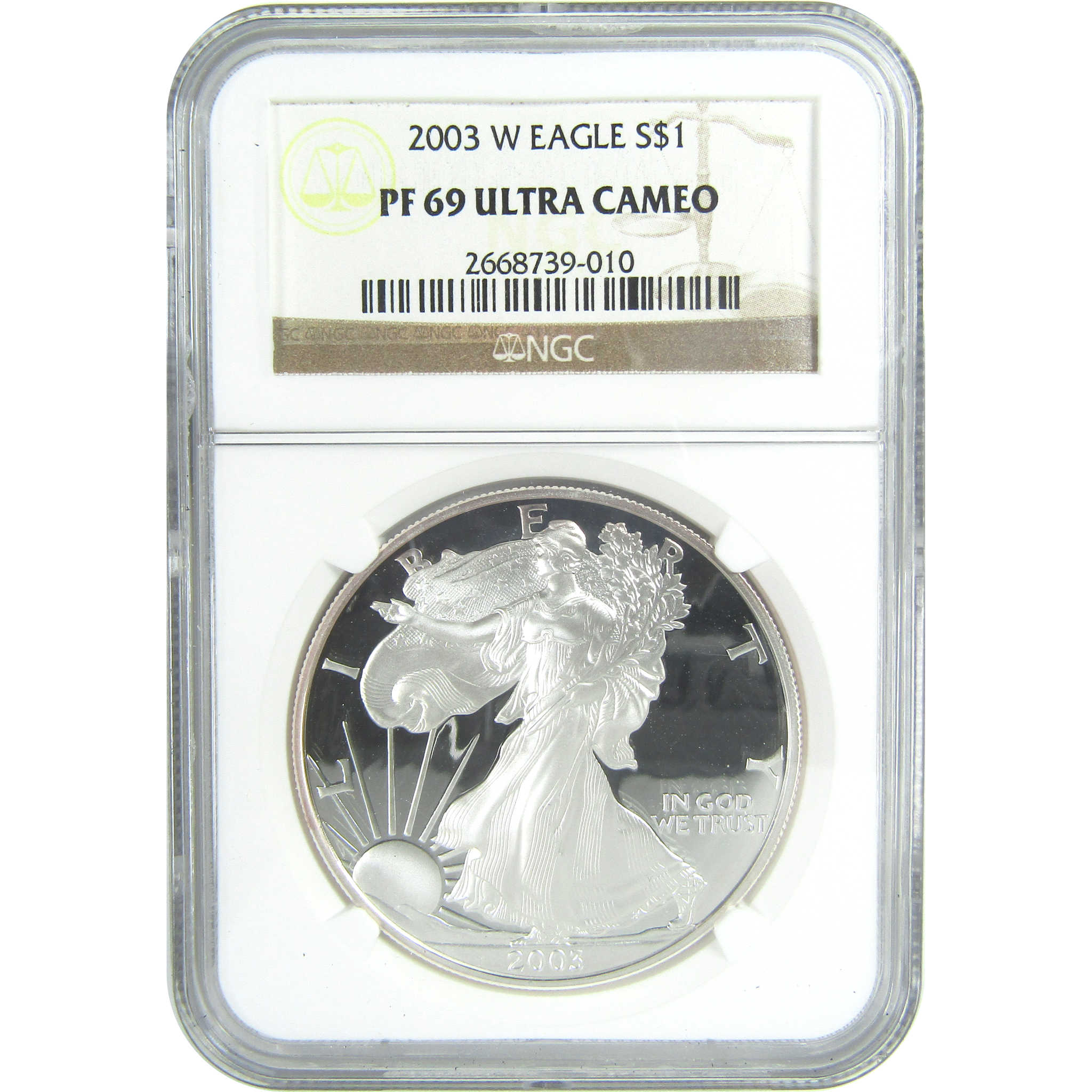 2003 W American Silver Eagle PF 69 UCAM NGC Proof $1 SKU:CPC9549