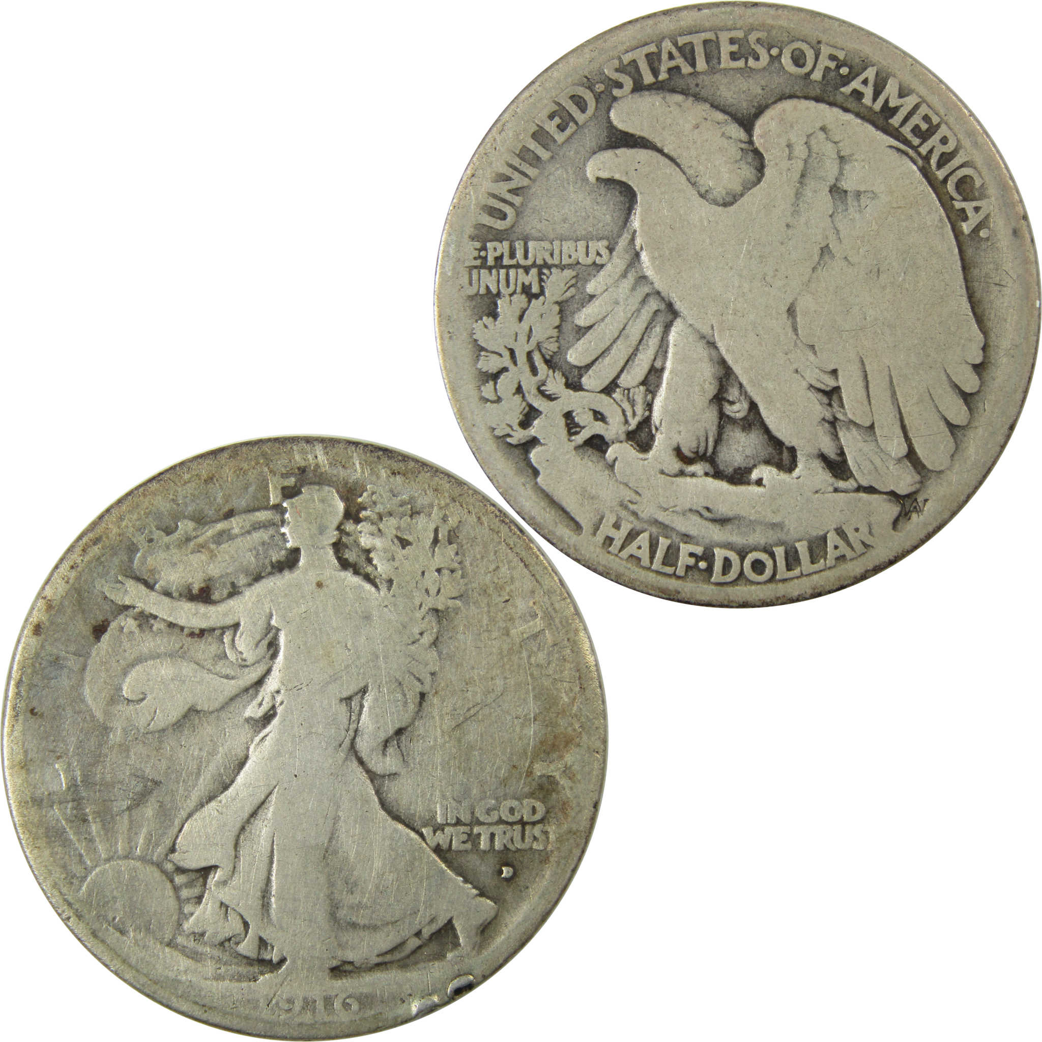 1916 D Liberty Walking Silver Half Dollar G Good Details SKU:I25752