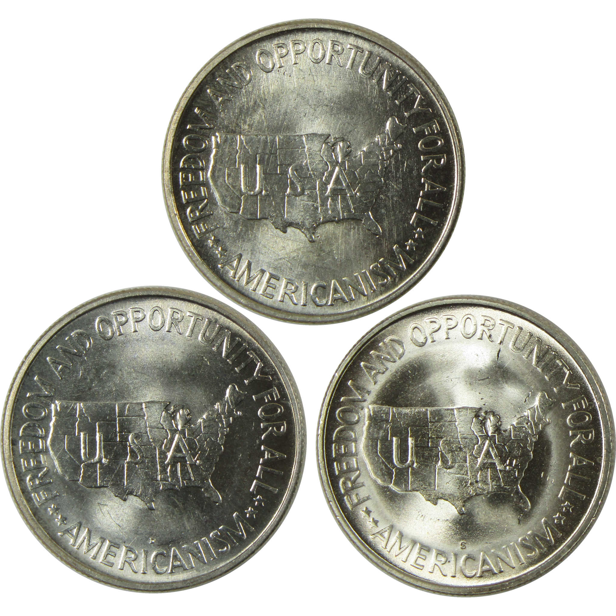 1951 PDS Washington-Carver 50c 3 Coin All-Mint Set BU Choice Unc