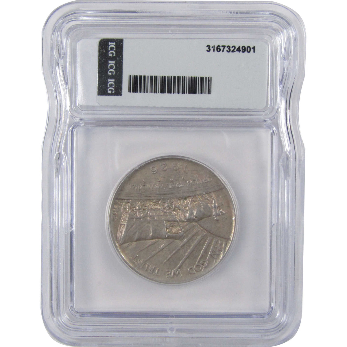 1926 S Oregon Trail Commemorative Silver 50c AU 58 ICG SKU:I29126