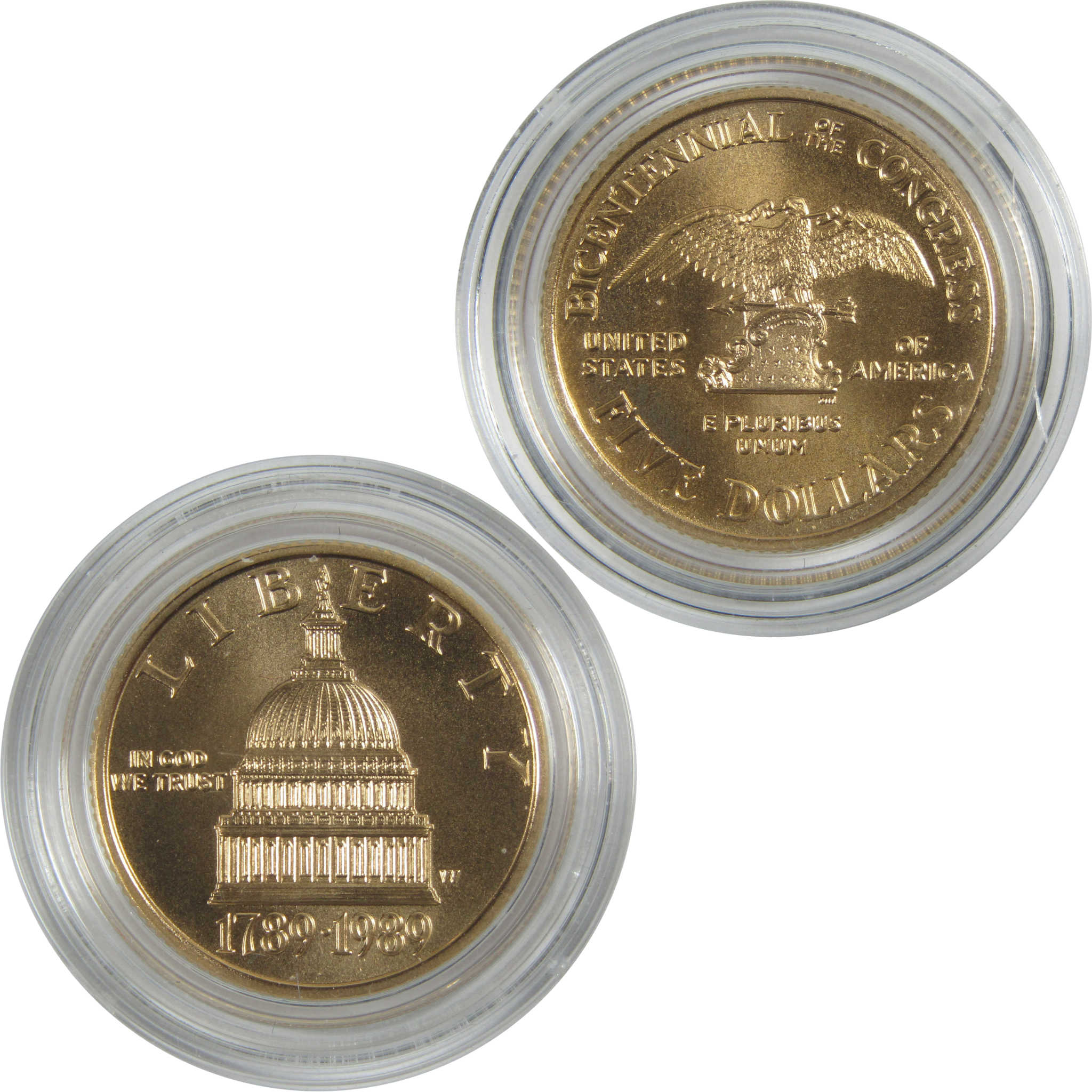 Congress Bicentennial Commemorative 1989 W BU Uncirculated Gold $5