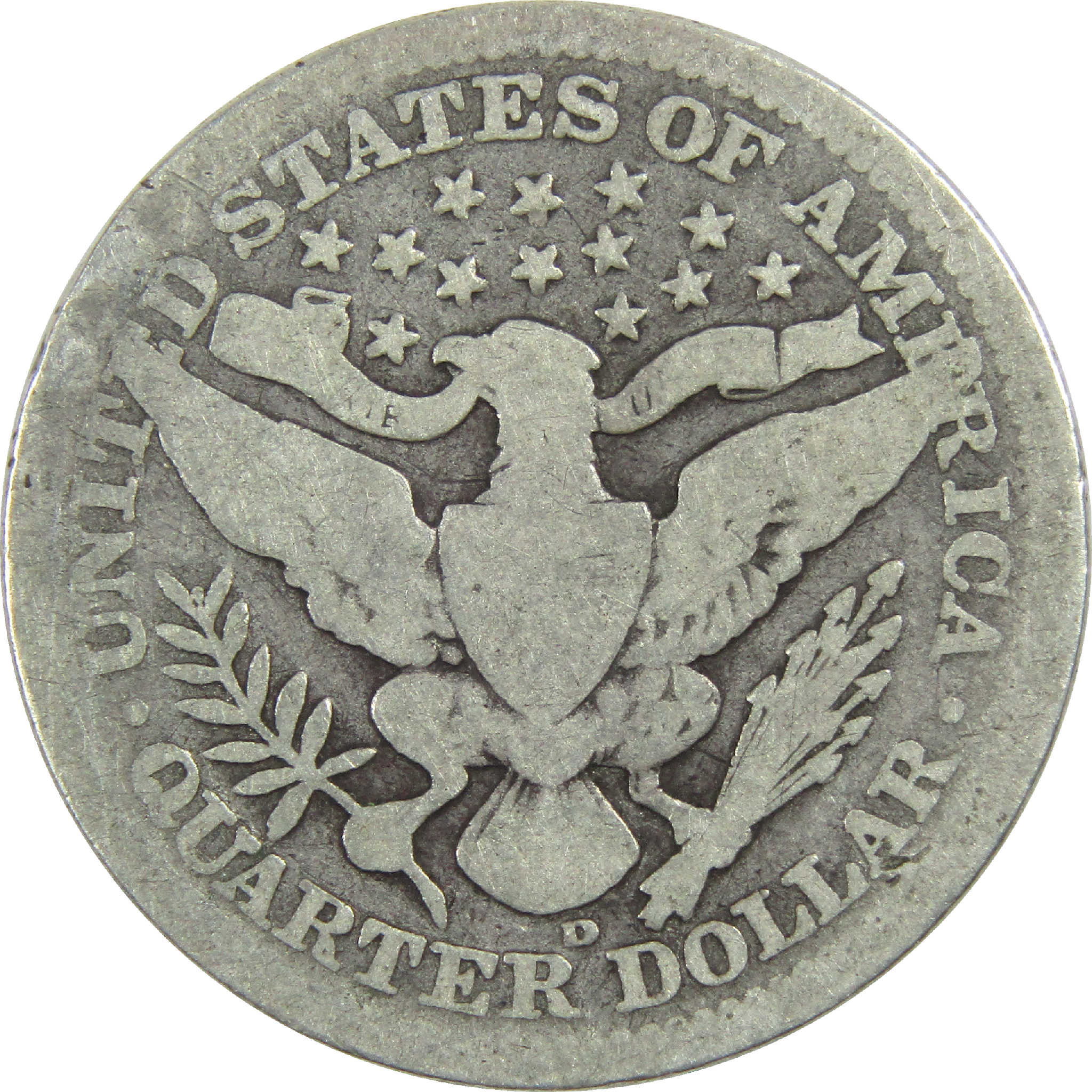 1909 D Barber Quarter G Good Silver 25c Coin SKU:I13154