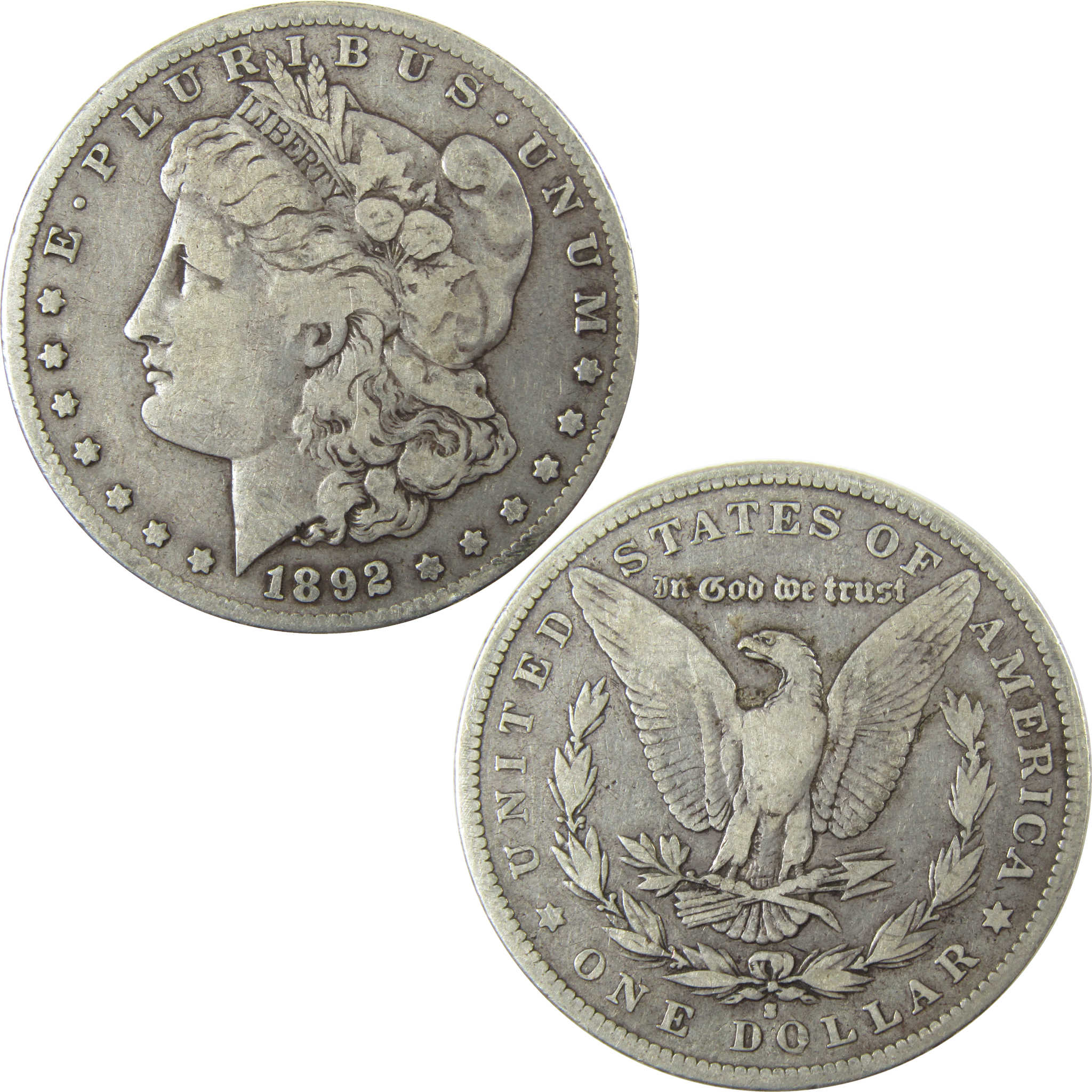 1892 S Morgan Silver Dollar F Fine $1 Coin SKU:I28490