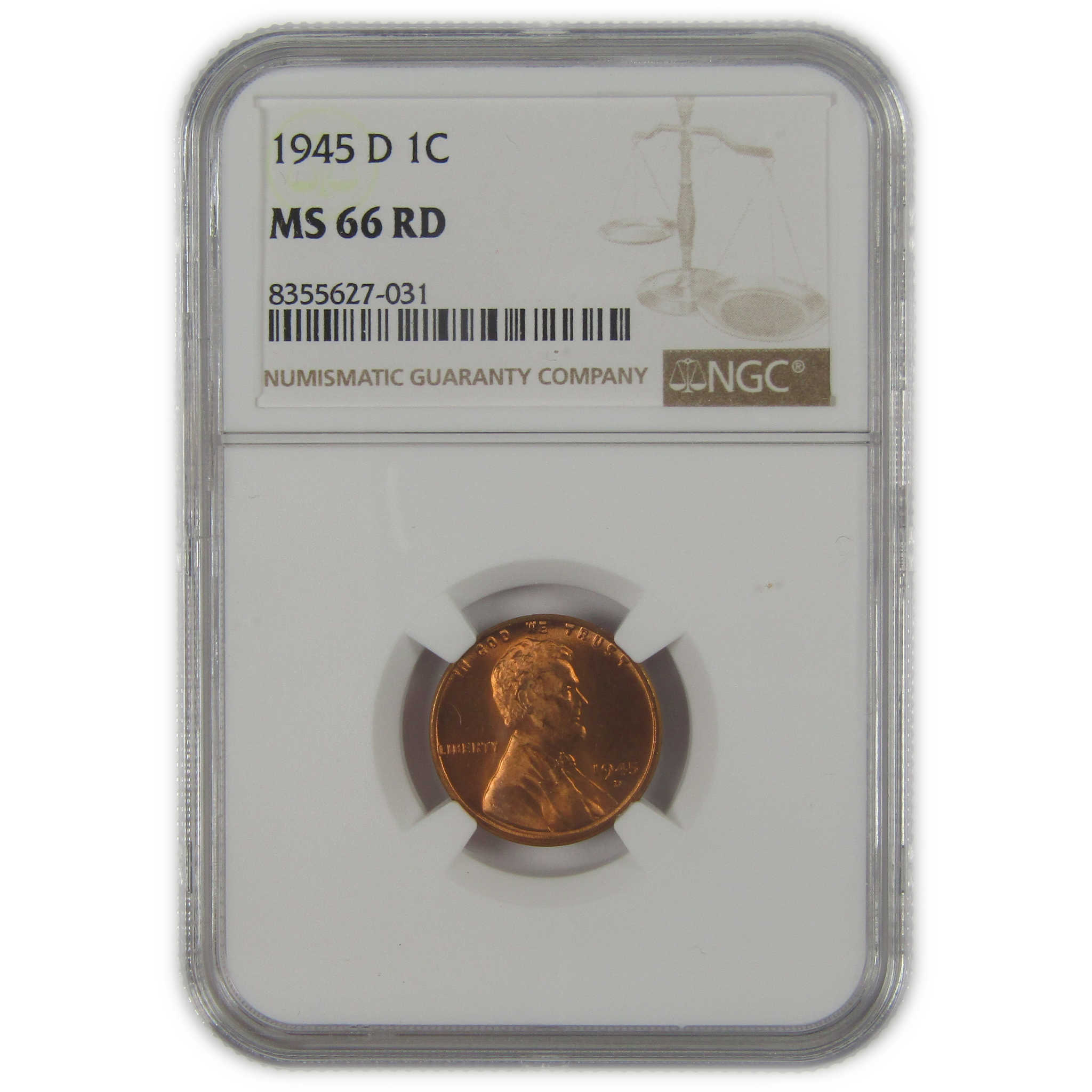 1945 D Lincoln Wheat Cent MS 66 RD NGC Penny Uncirculated SKU:I22634