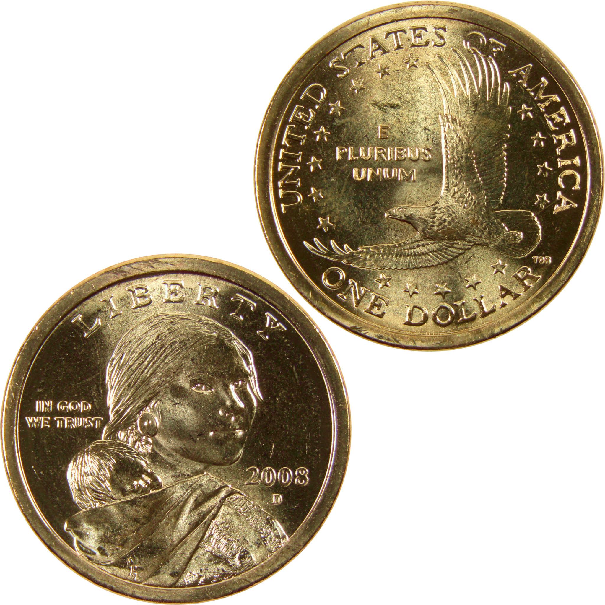 2008 D Sacagawea Native American Dollar BU Uncirculated $1 Coin