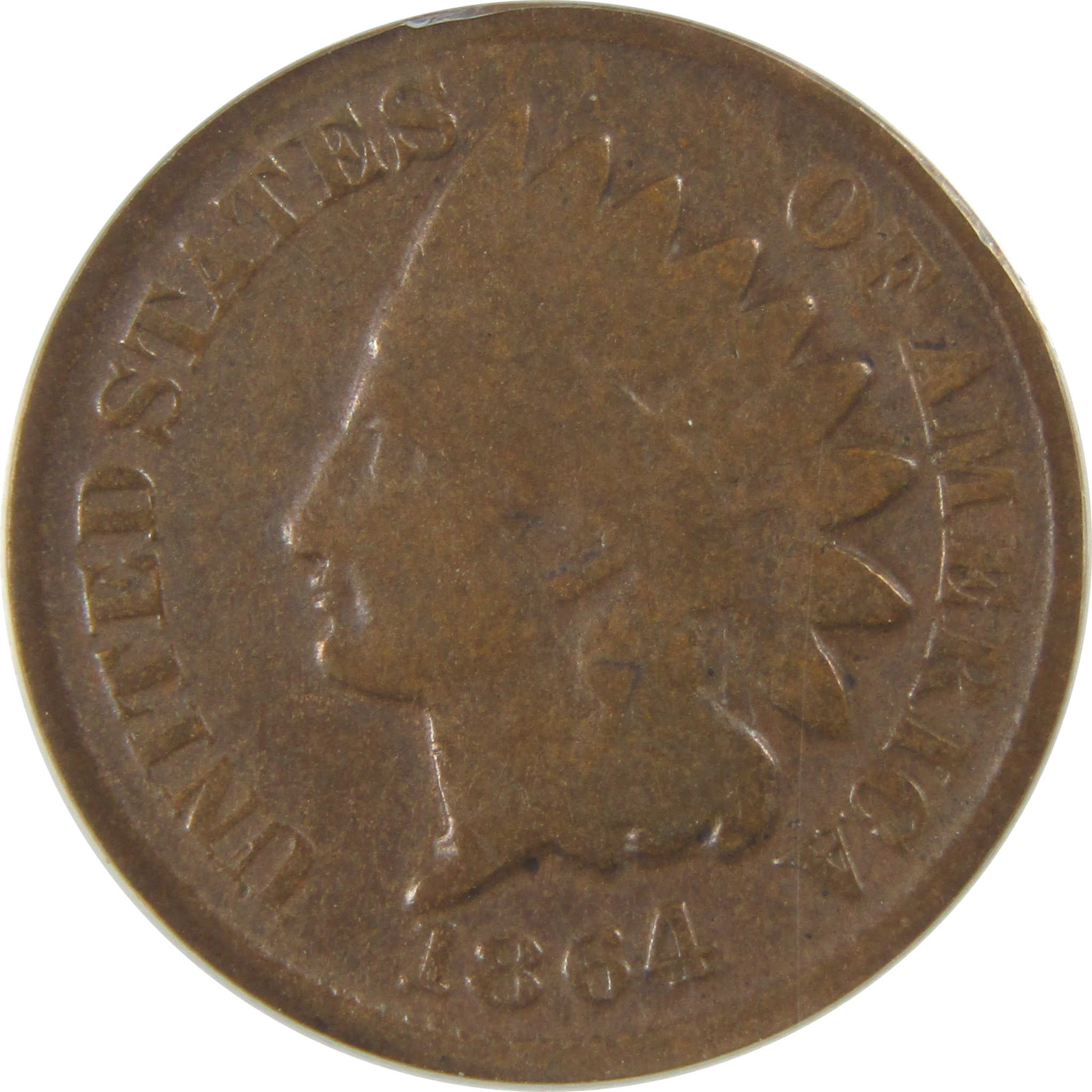 1864 No L Indian Head Cent VG 8 Details ANACS Bronze Penny SKU:I22280