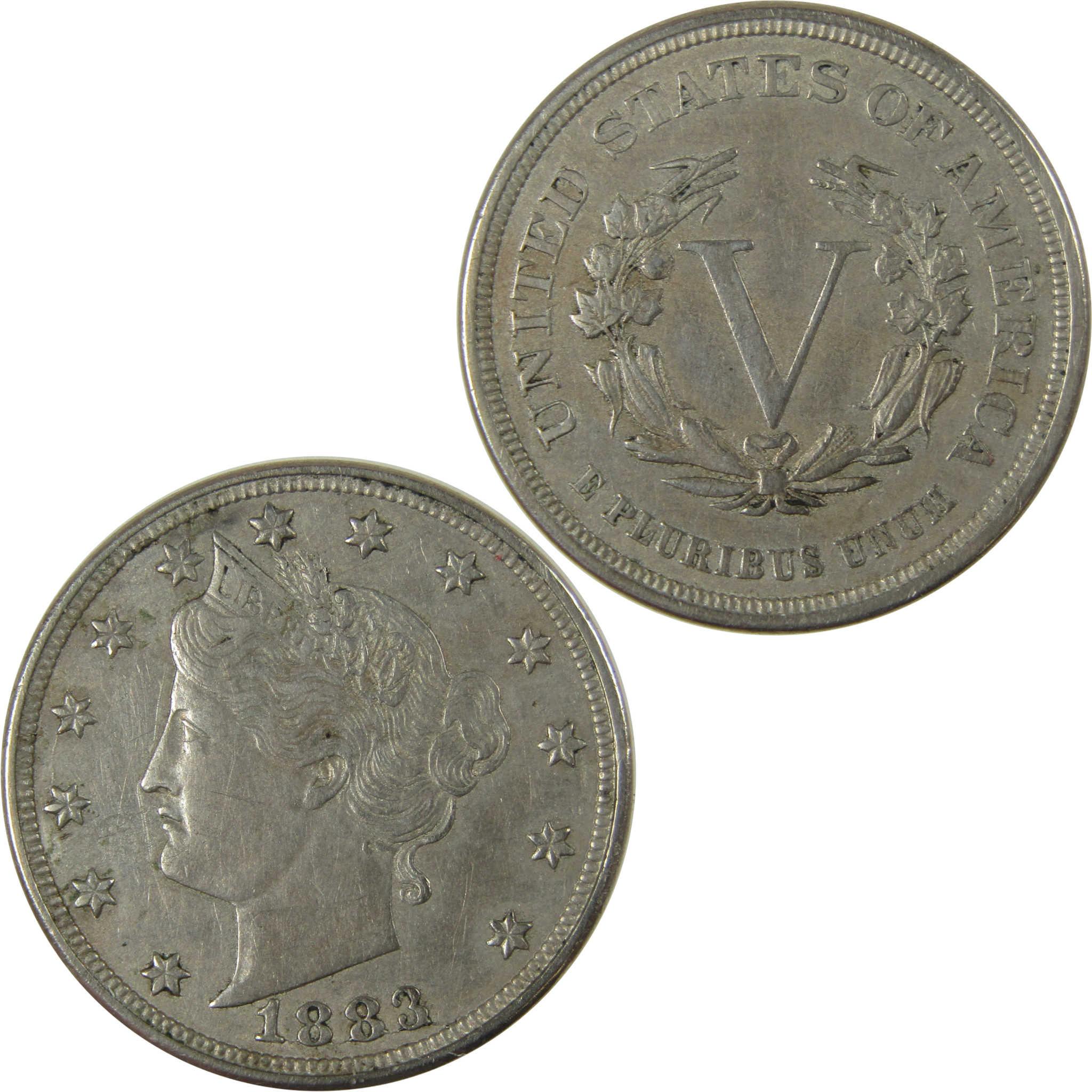 1883 No Cents Liberty Head V Nickel XF EF Extremely Fine SKU:I26519