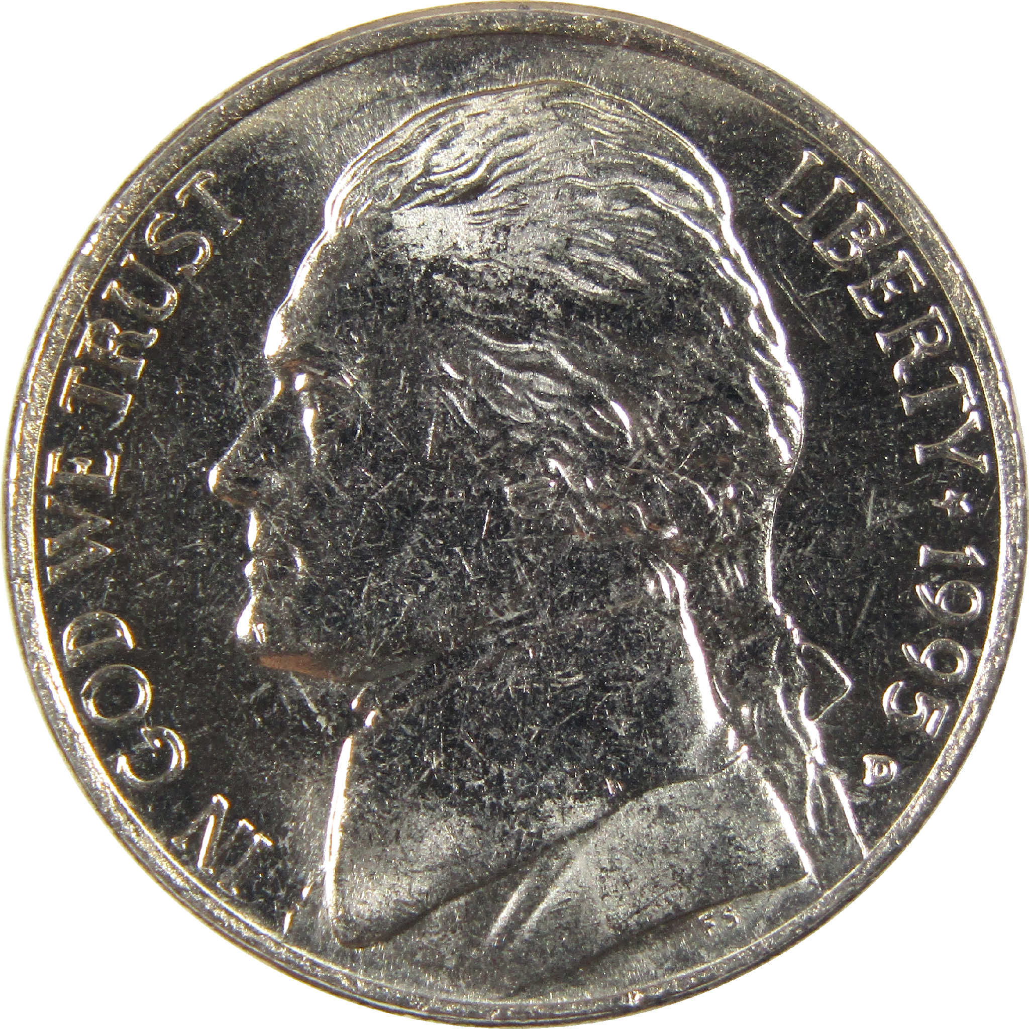 1995 D Jefferson Nickel Uncirculated 5c Coin