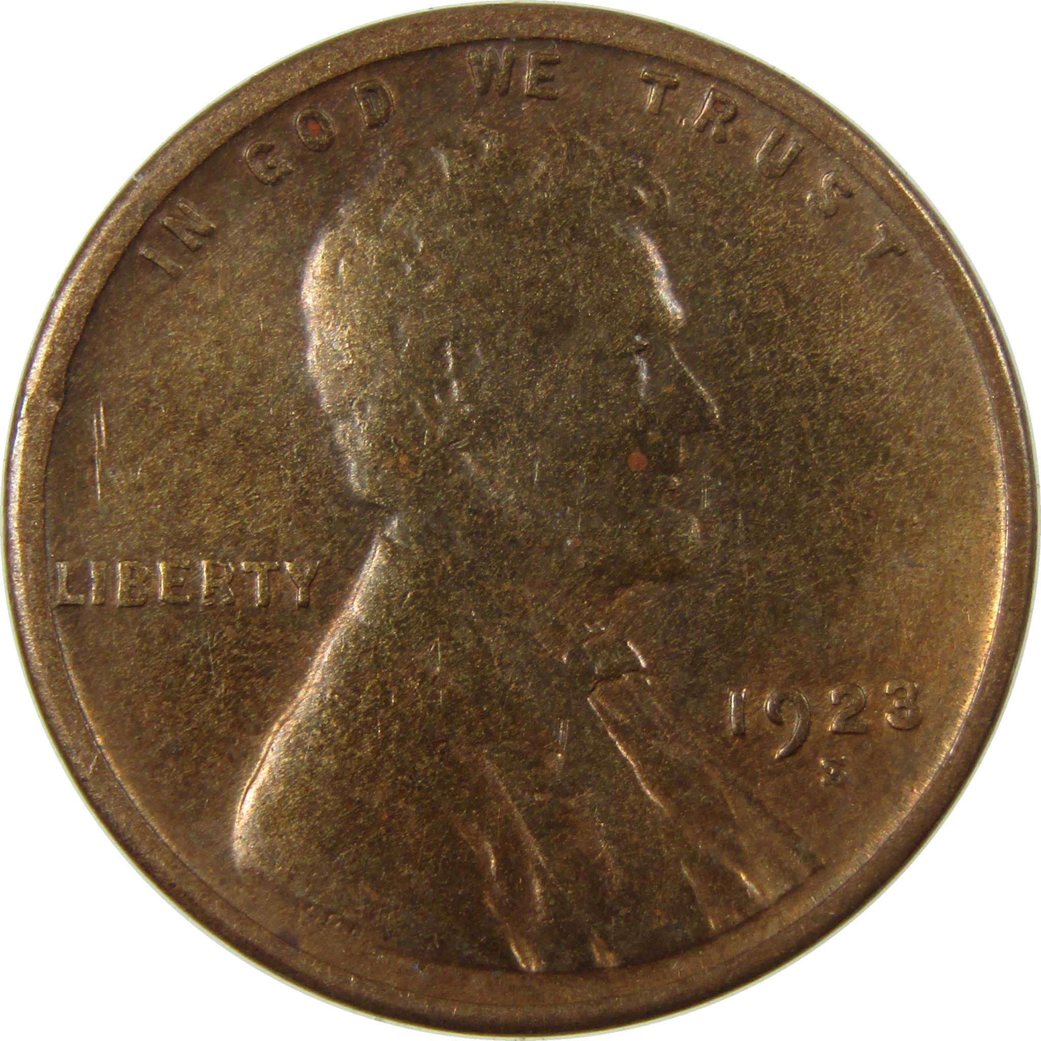1923 S Lincoln Wheat Cent F Fine Details Penny 1c Coin SKU:I26878