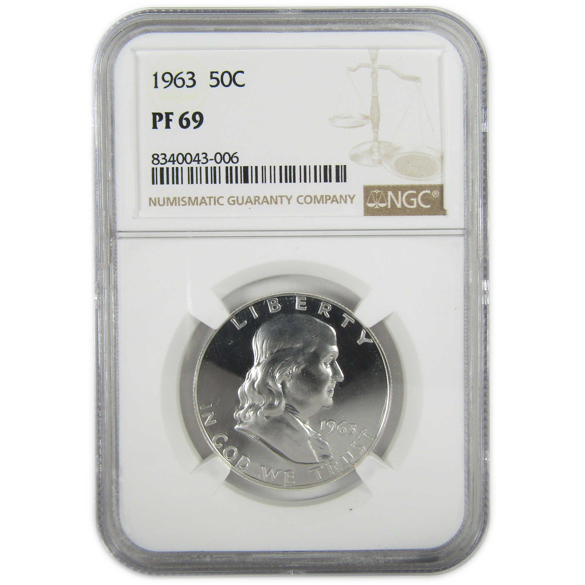 1963 Franklin Silver Half Dollar PF 69 NGC Proof 50c Coin SKU:I27430