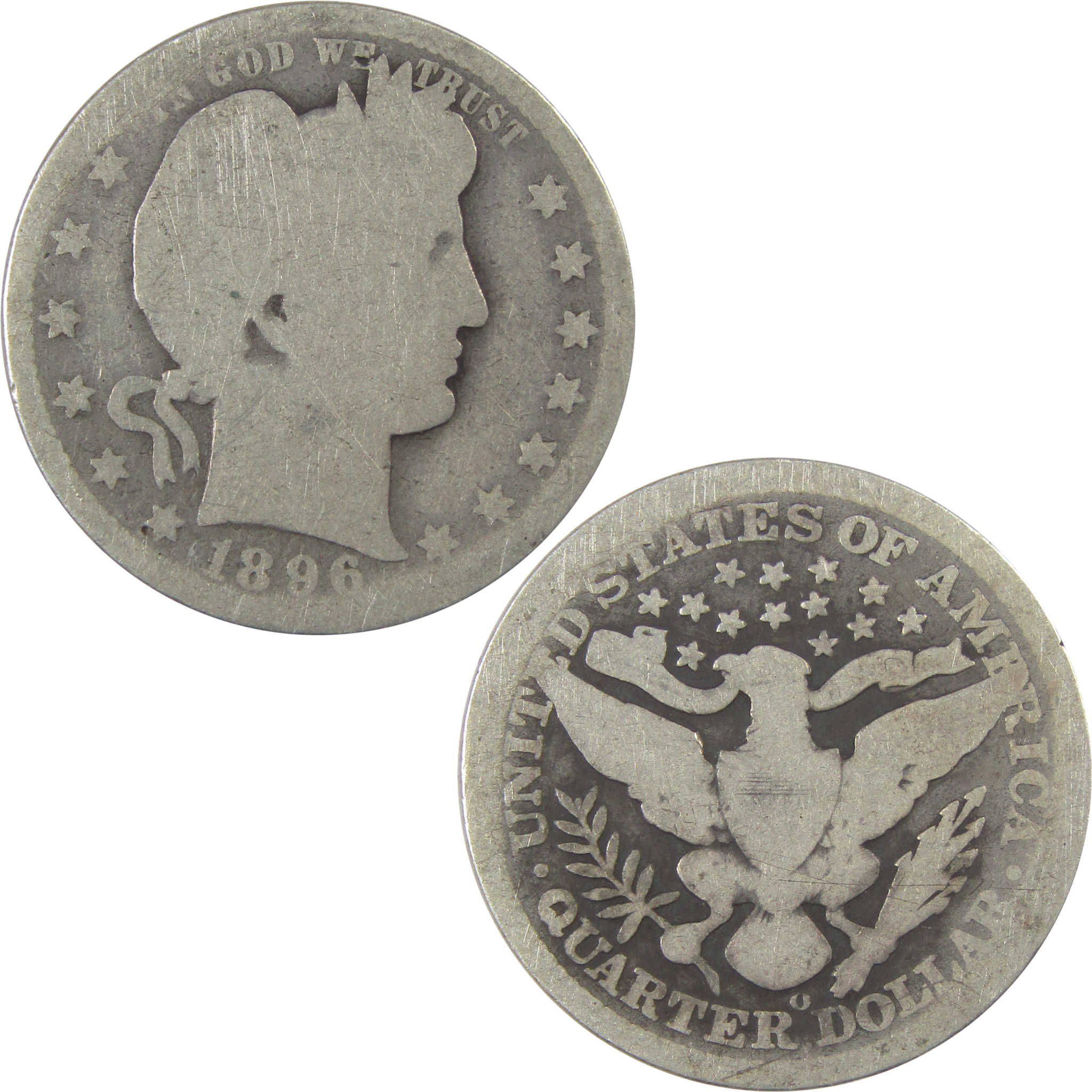 1896 O Barber Quarter AG About Good Silver 25c Coin SKU:I21878