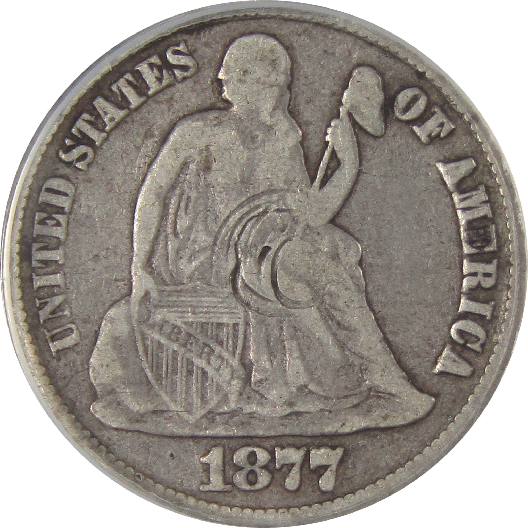 1877 CC Seated Liberty Dime VG 10 Details ANACS Silver SKU:CP138