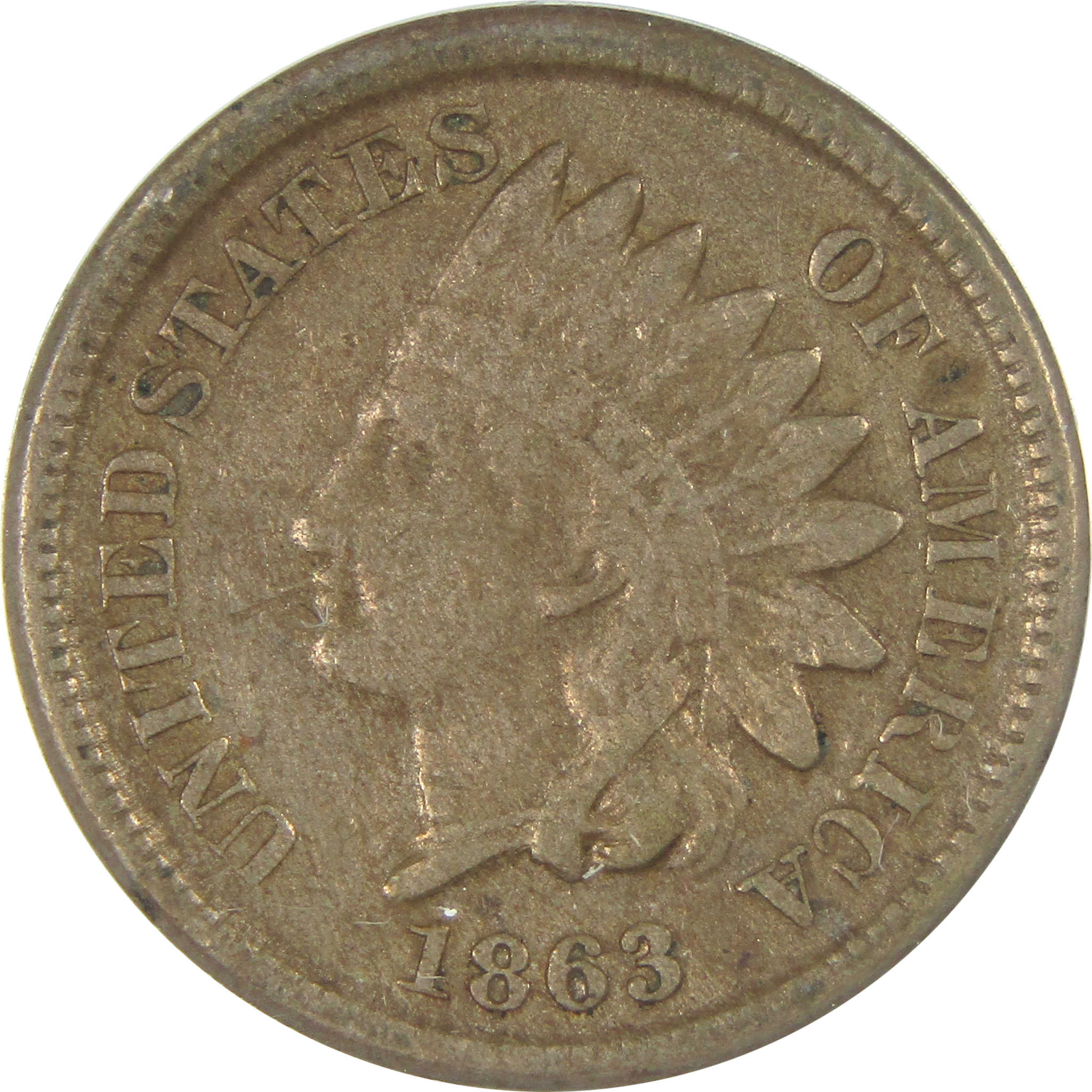 1863 Indian Head Cent VF 30 Details ANACS Copper-Nickel SKU:I16064