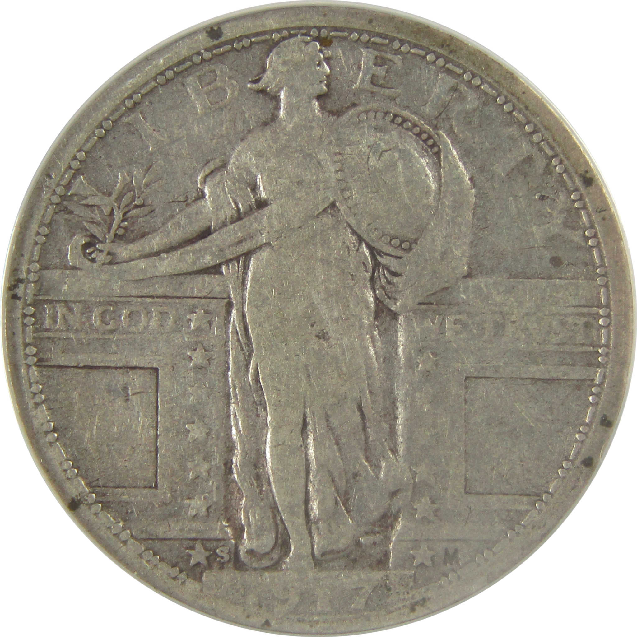 1917 S Type 1 Standing Liberty Quarter F 12 ANACS Silver SKU:I21991