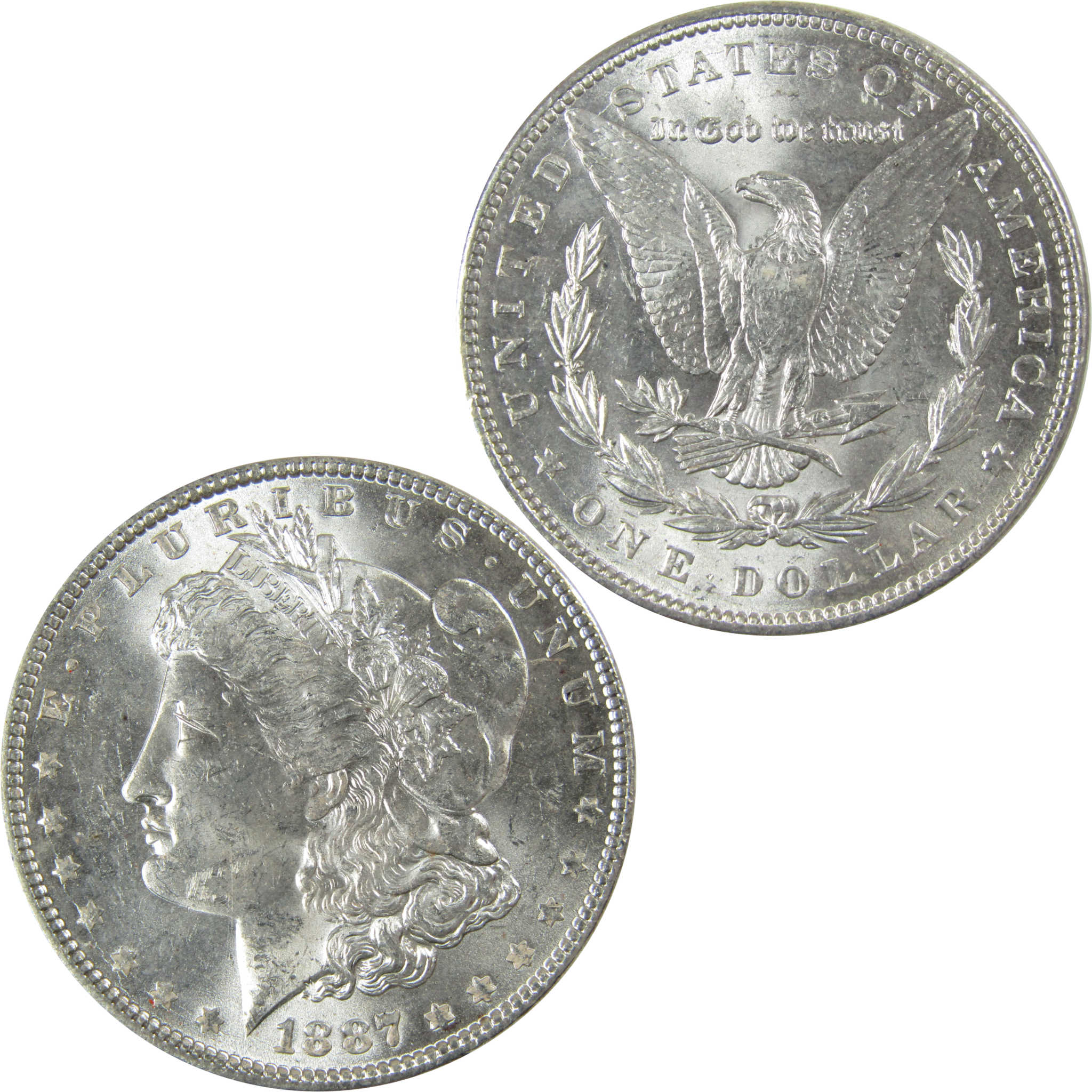 1887 Morgan Silver Dollar Uncirculated Mint State $1 Coin SKU:CP678 - Morgan coin - Morgan silver dollar - Morgan silver dollar for sale - Profile Coins &amp; Collectibles