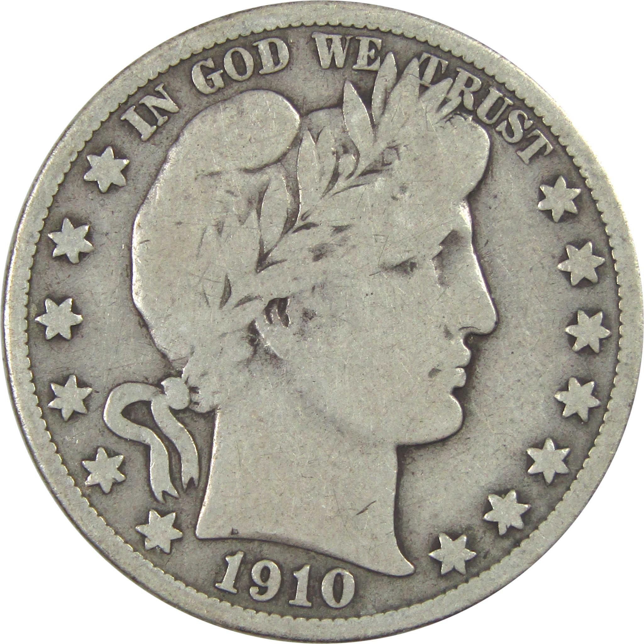 1910 S Barber Half Dollar VG Very Good Silver 50c Coin SKU:I15571