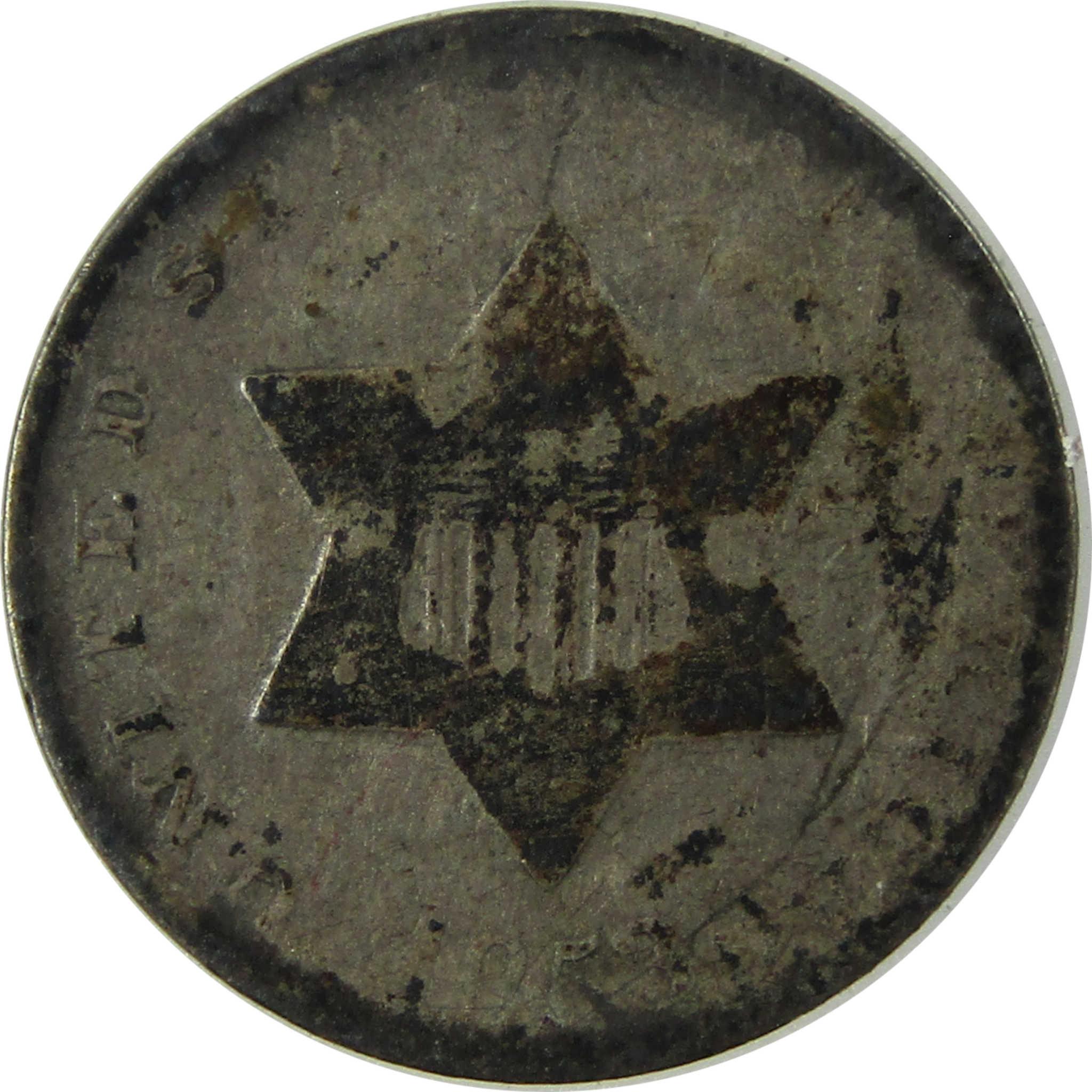 1853 Silver Three Cent Piece AG About Good Trime 3c Coin SKU:I25381