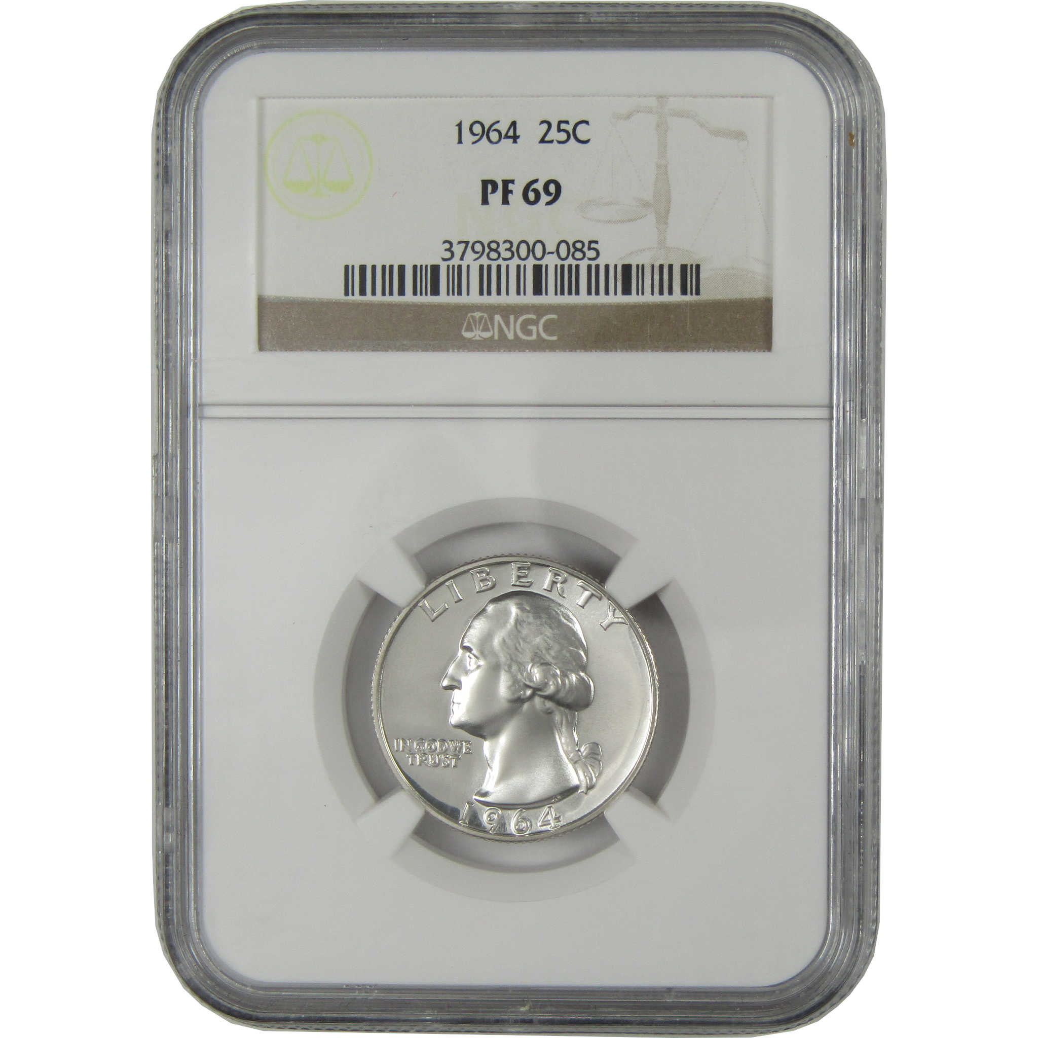 1964 Washington Silver Quarter PF 69 NGC Proof 25c Coin SKU:I27498