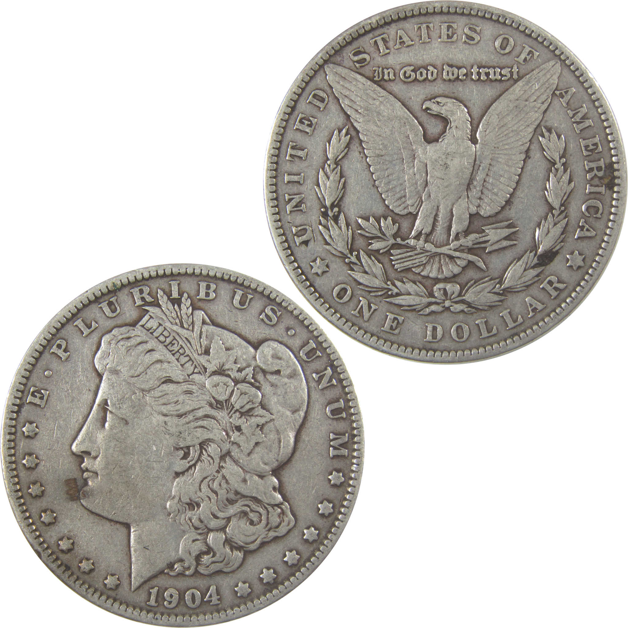 1904 Morgan Silver Dollar VF Very Fine $1 Coin Collectible SKU:I24311