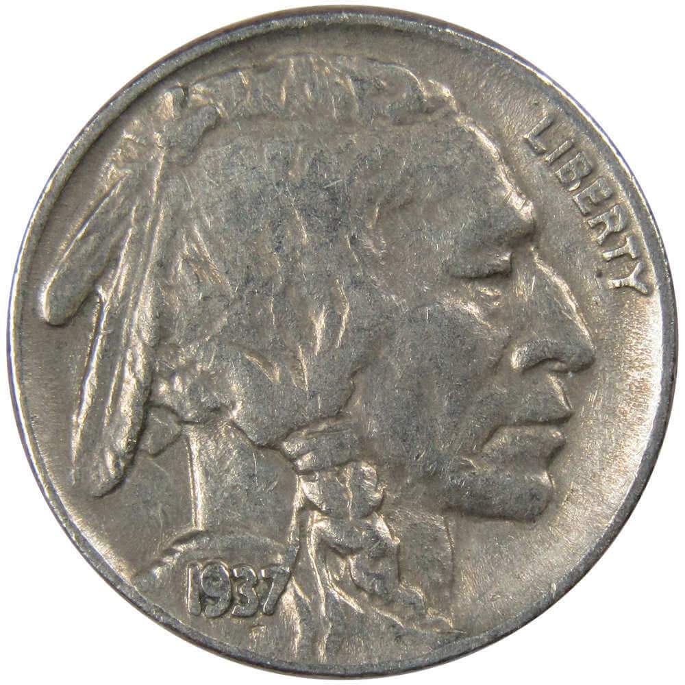 1937 Indian Head Buffalo Nickel VF Very Fine 5c Coin Collectible