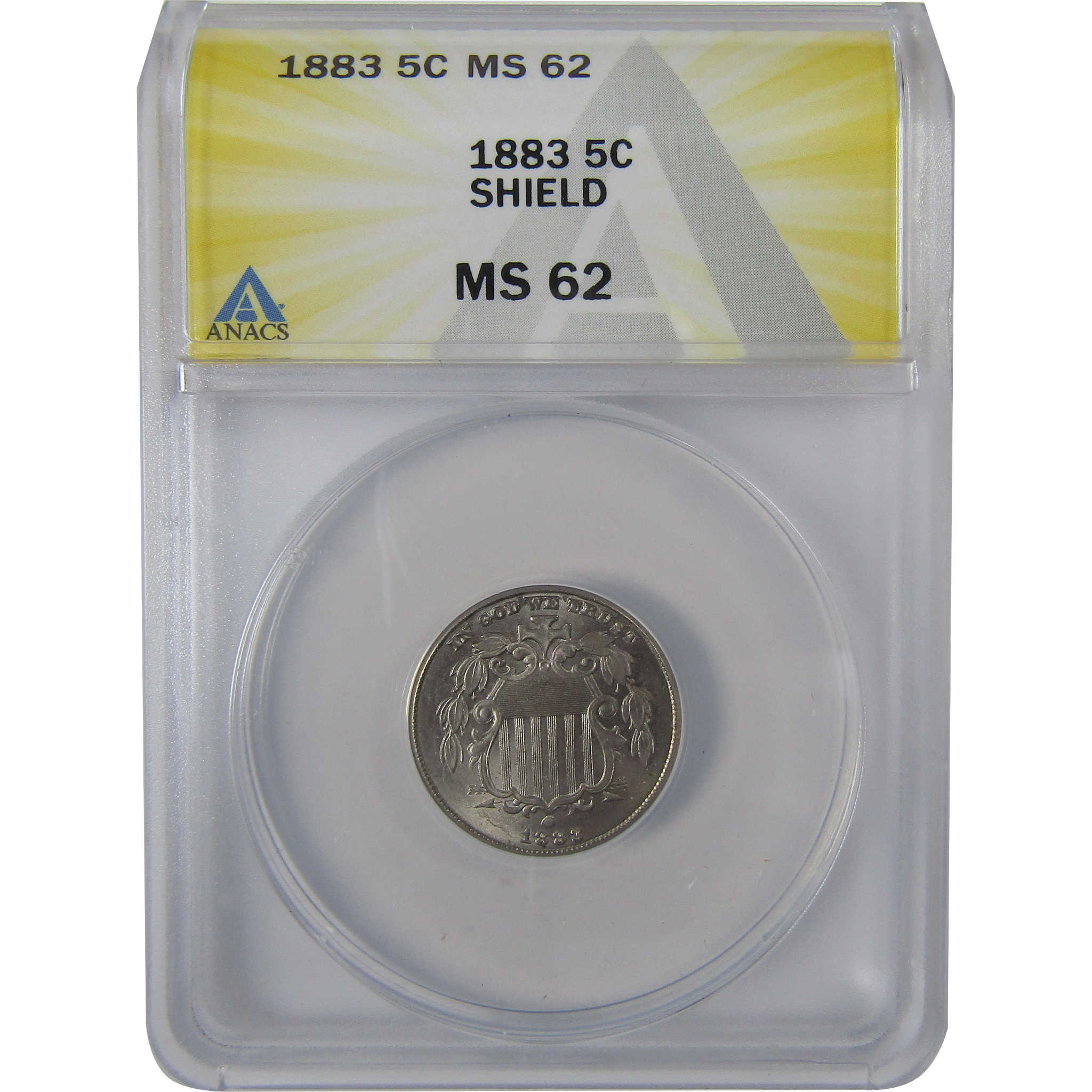 1883 Shield Nickel MS 62 ANACS Uncirculated 5c Coin SKU:I23676