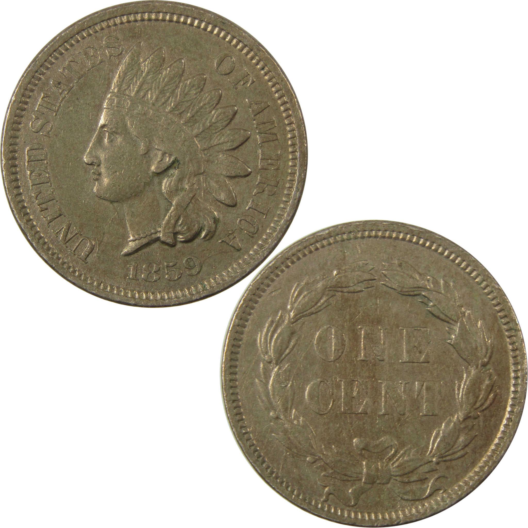 1859 Indian Head Cent XF EF Extremely Fine Details Penny SKU:CP1322
