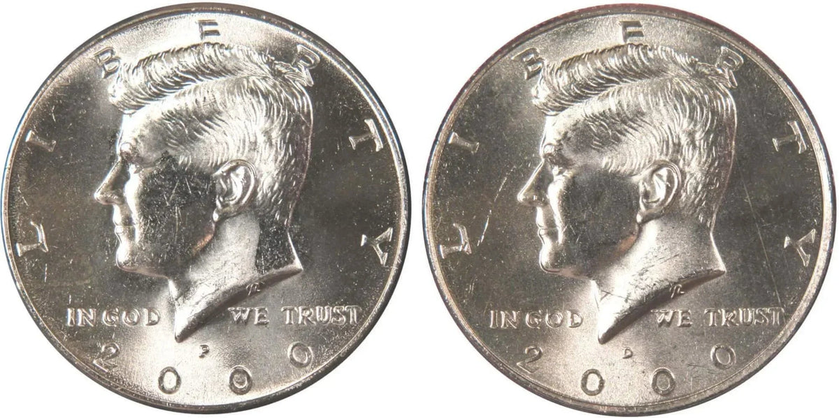 2000 P&D Kennedy Half Dollar 2 Coin Set Clad Uncirculated Mint State